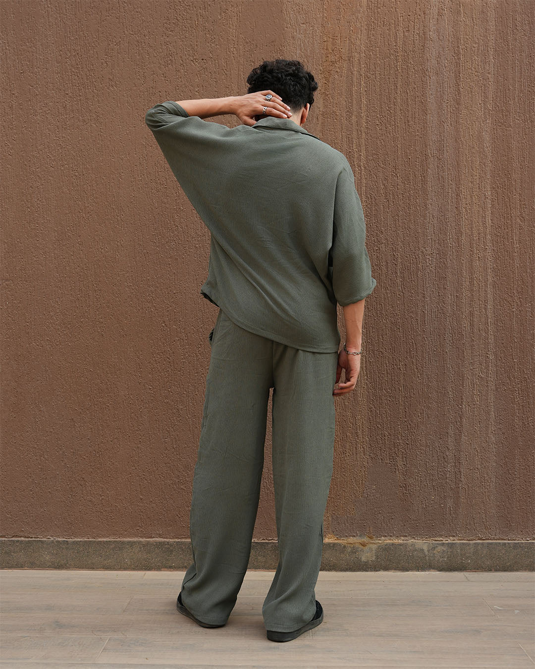 DOLMAN OLIVE TEXTURED CO-ORD SET NEW EDITION