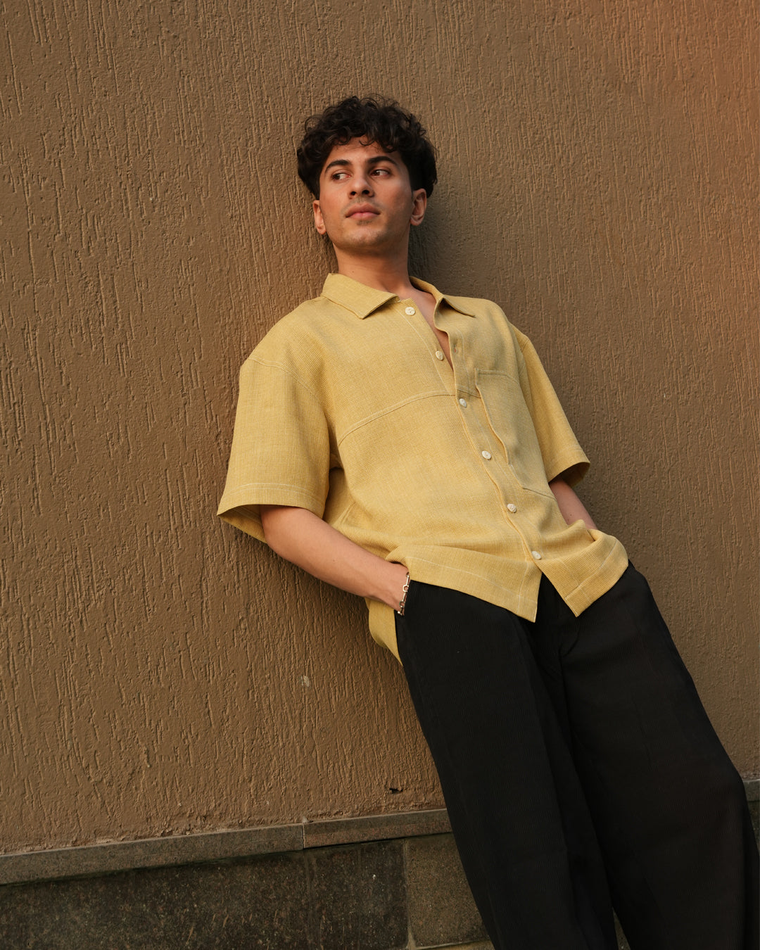 LIME DENIM STITCH SHIRT