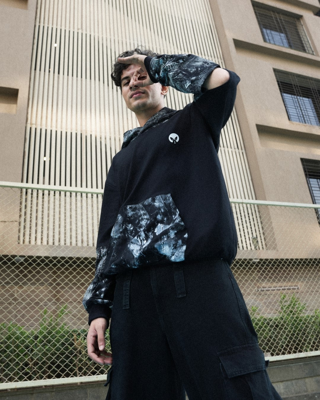 BLACK AND WHITE UNISEX HOODIE