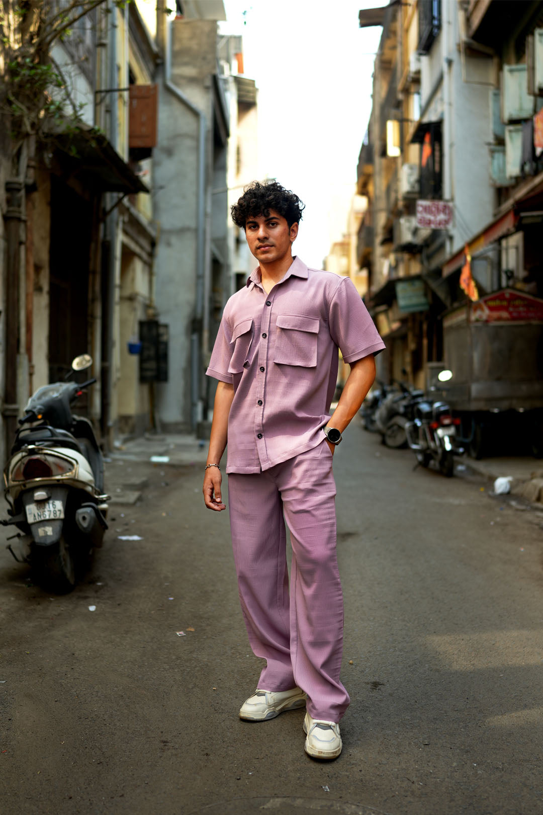 DOUBLE POCKET UTILITY PINK CO-ORD SET