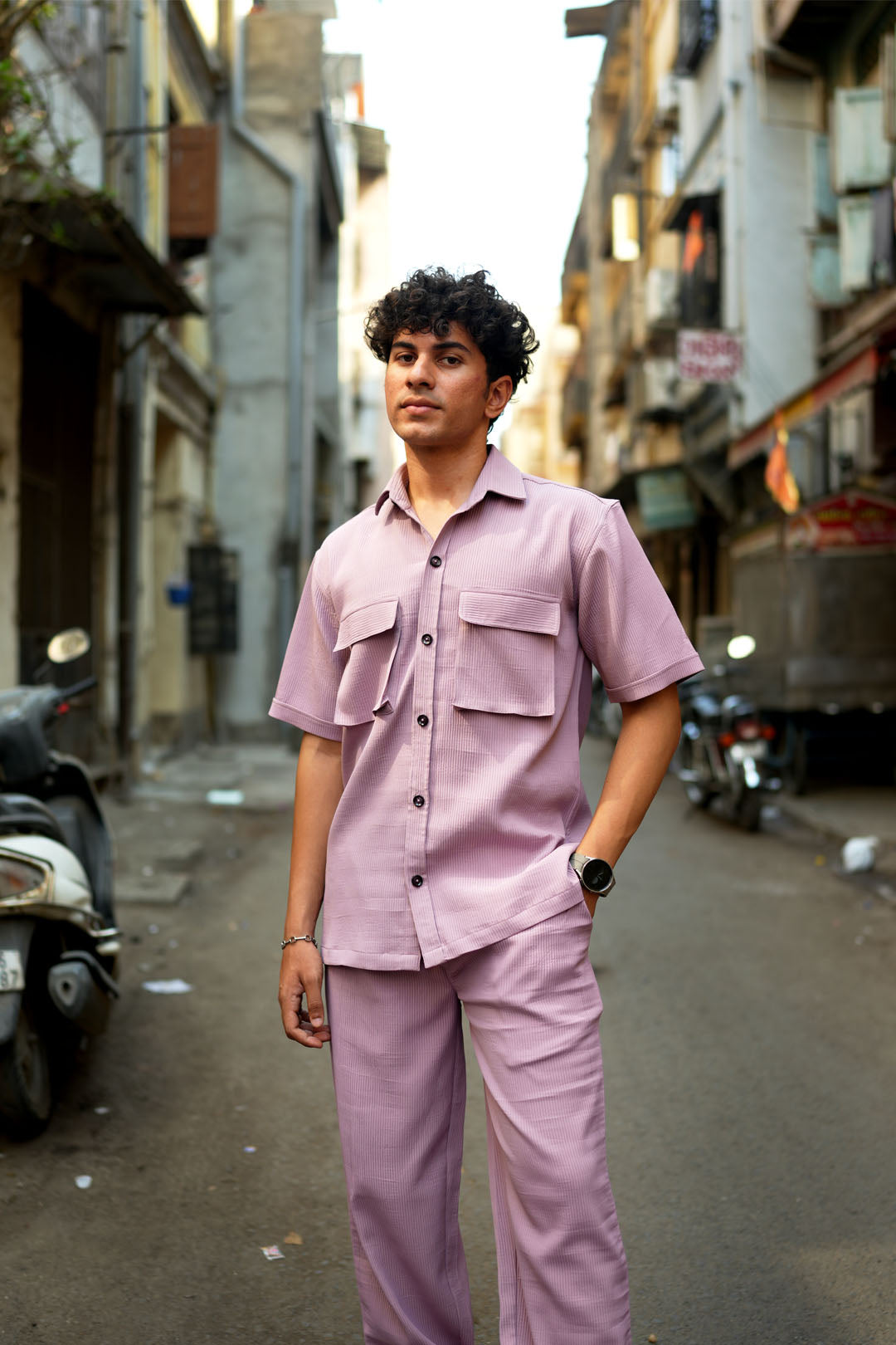 DOUBLE POCKET UTILITY PINK CO-ORD SET