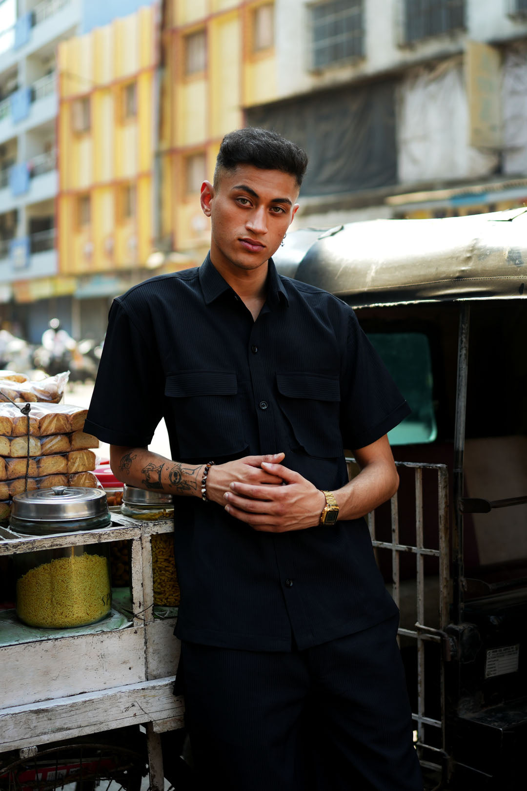 DOUBLE POCKET UTILITY BLACK CO-ORD SET