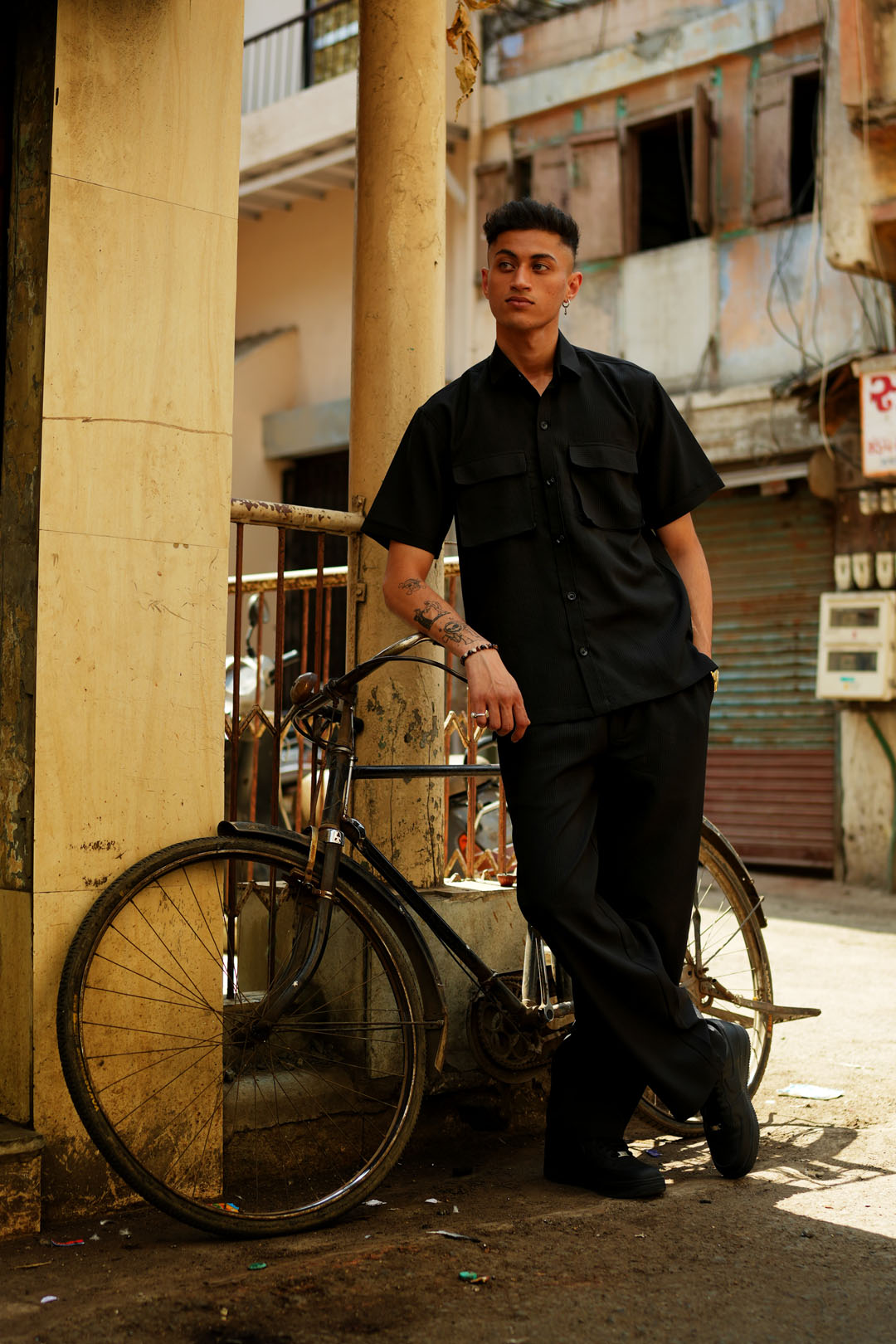 DOUBLE POCKET UTILITY BLACK CO-ORD SET