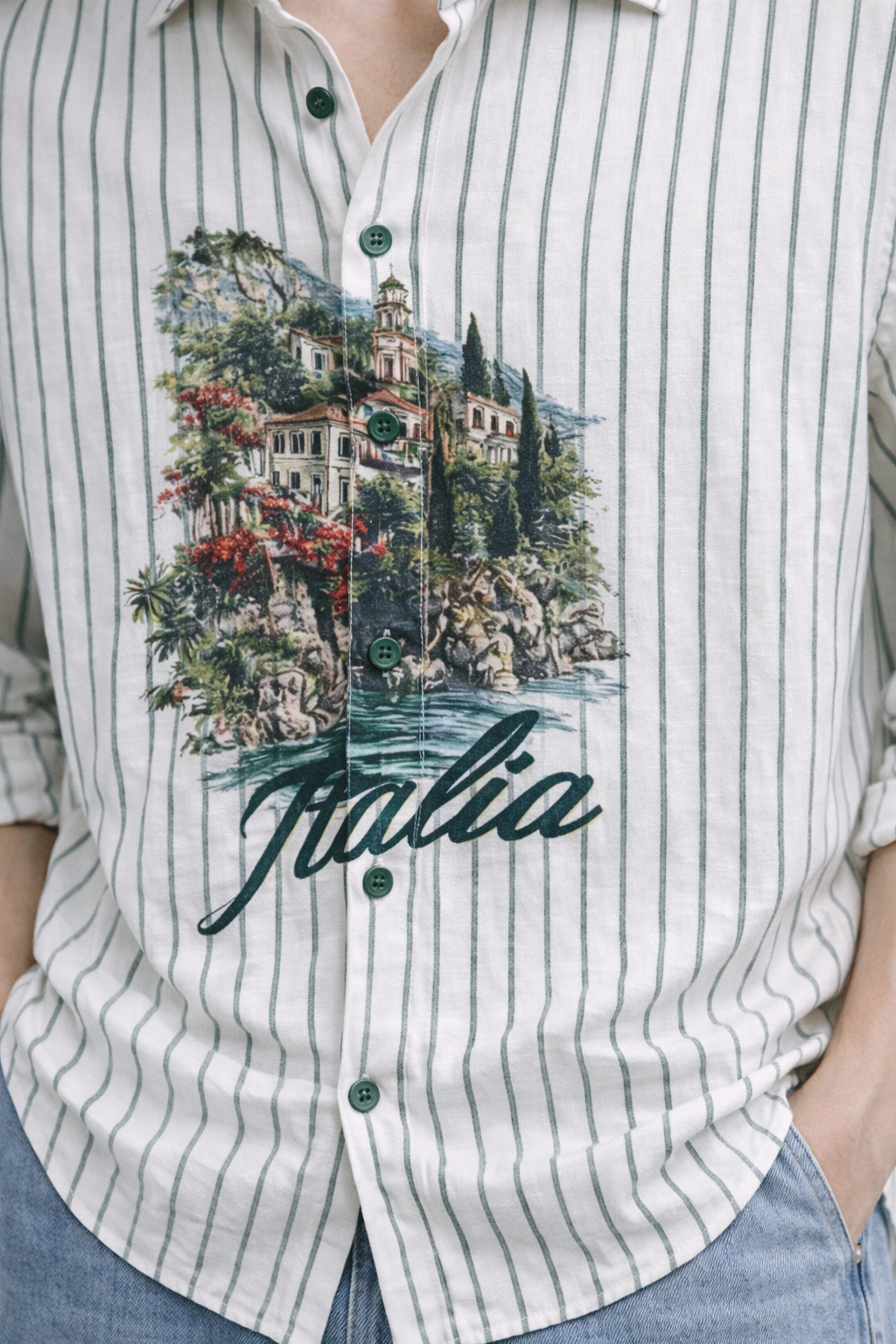 GREEN STRIPED FULLSLEEVE SHIRT