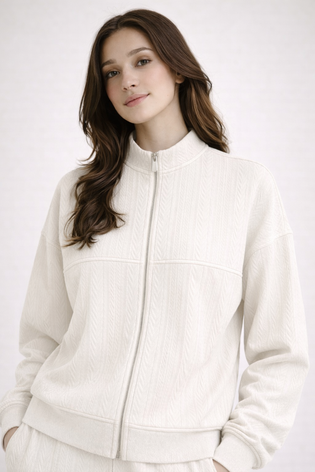 JACQUARD CREW NECK JACKET CO-ORD