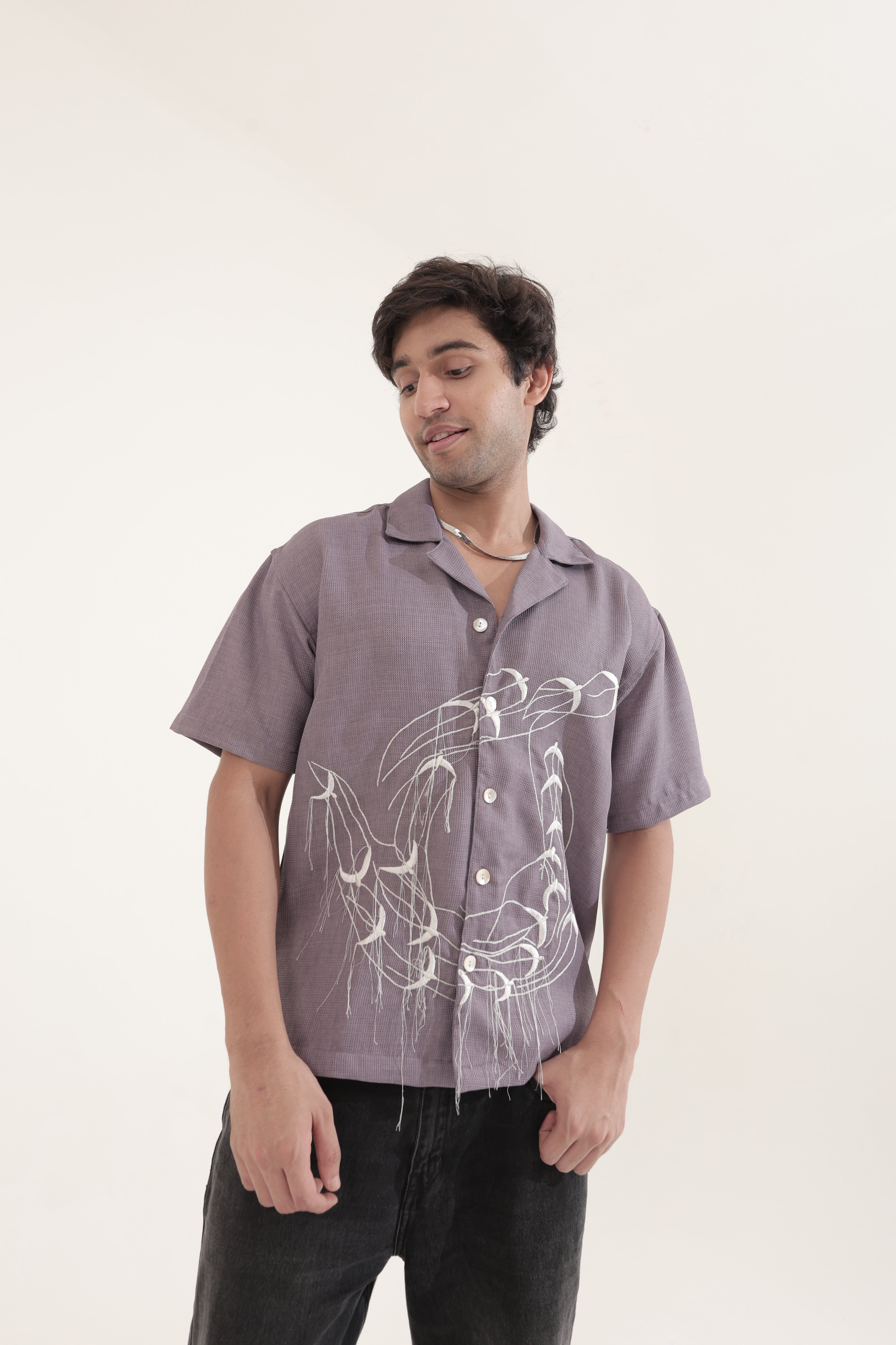 FLYING BIRDS EMBROIDERY SHIRT