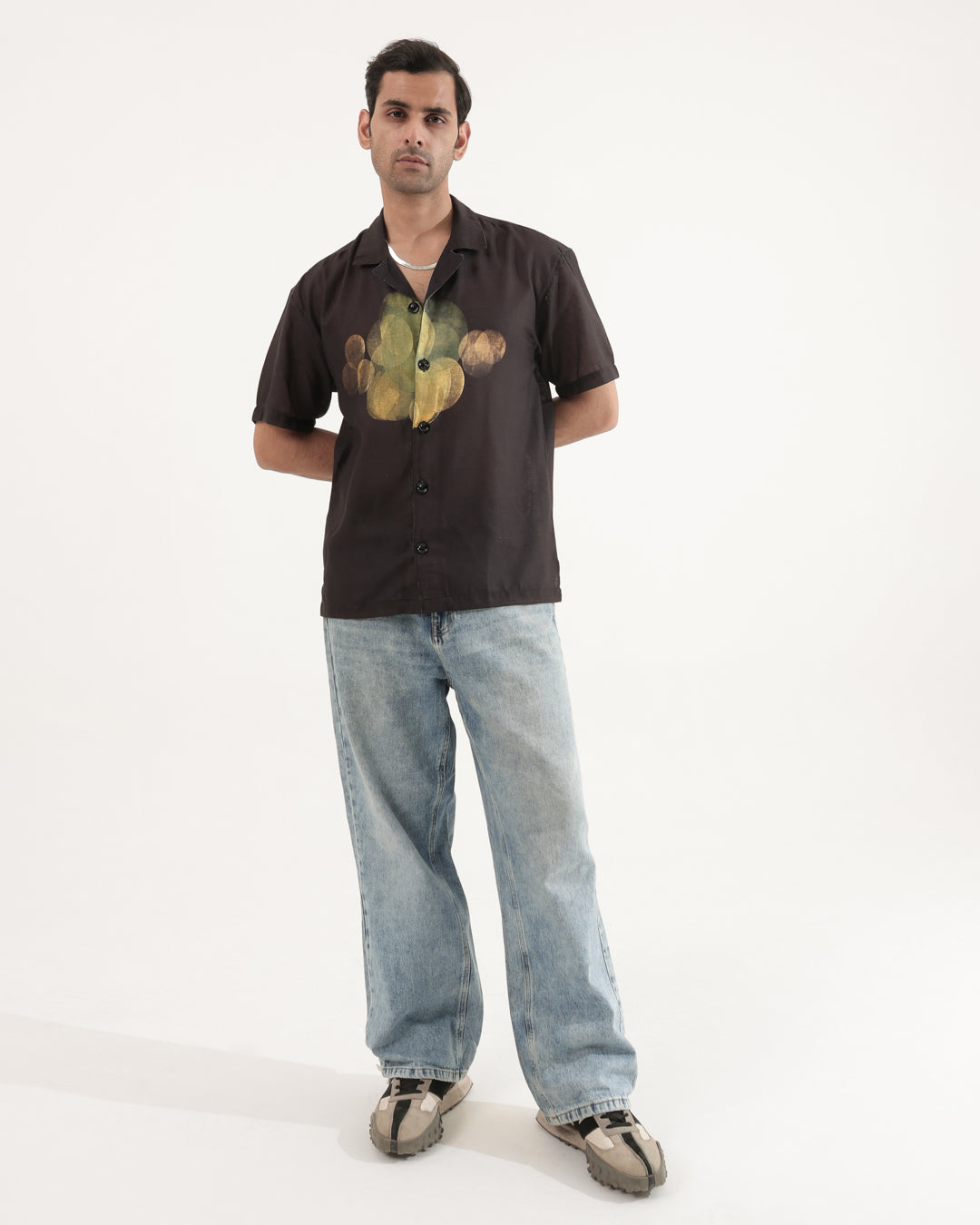 BLACK LINEN OVERSIZED SHIRT