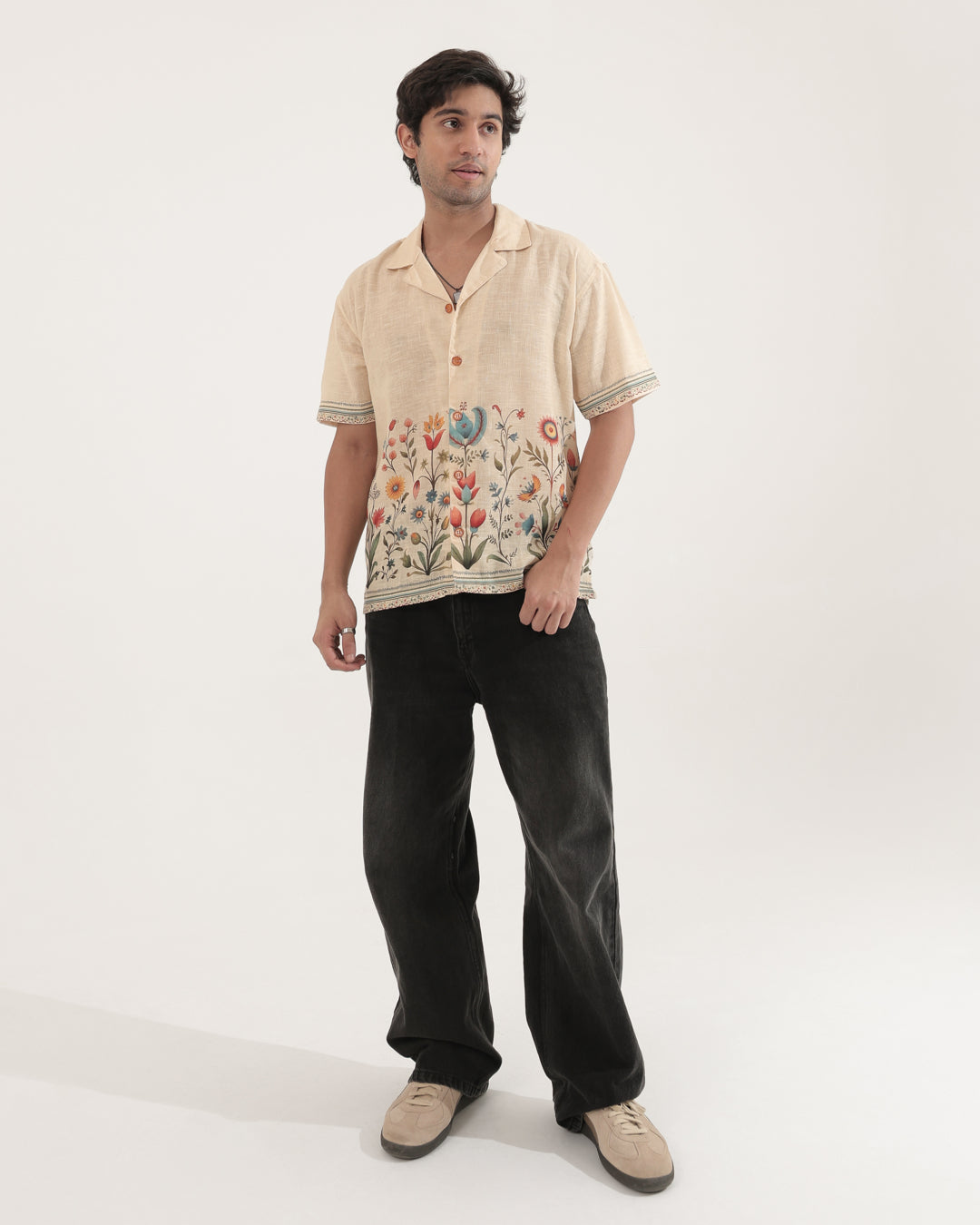 BOUQUET LINEN OVERSIZED SHIRT