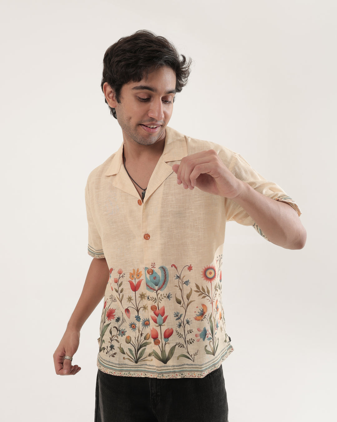BOUQUET LINEN OVERSIZED SHIRT
