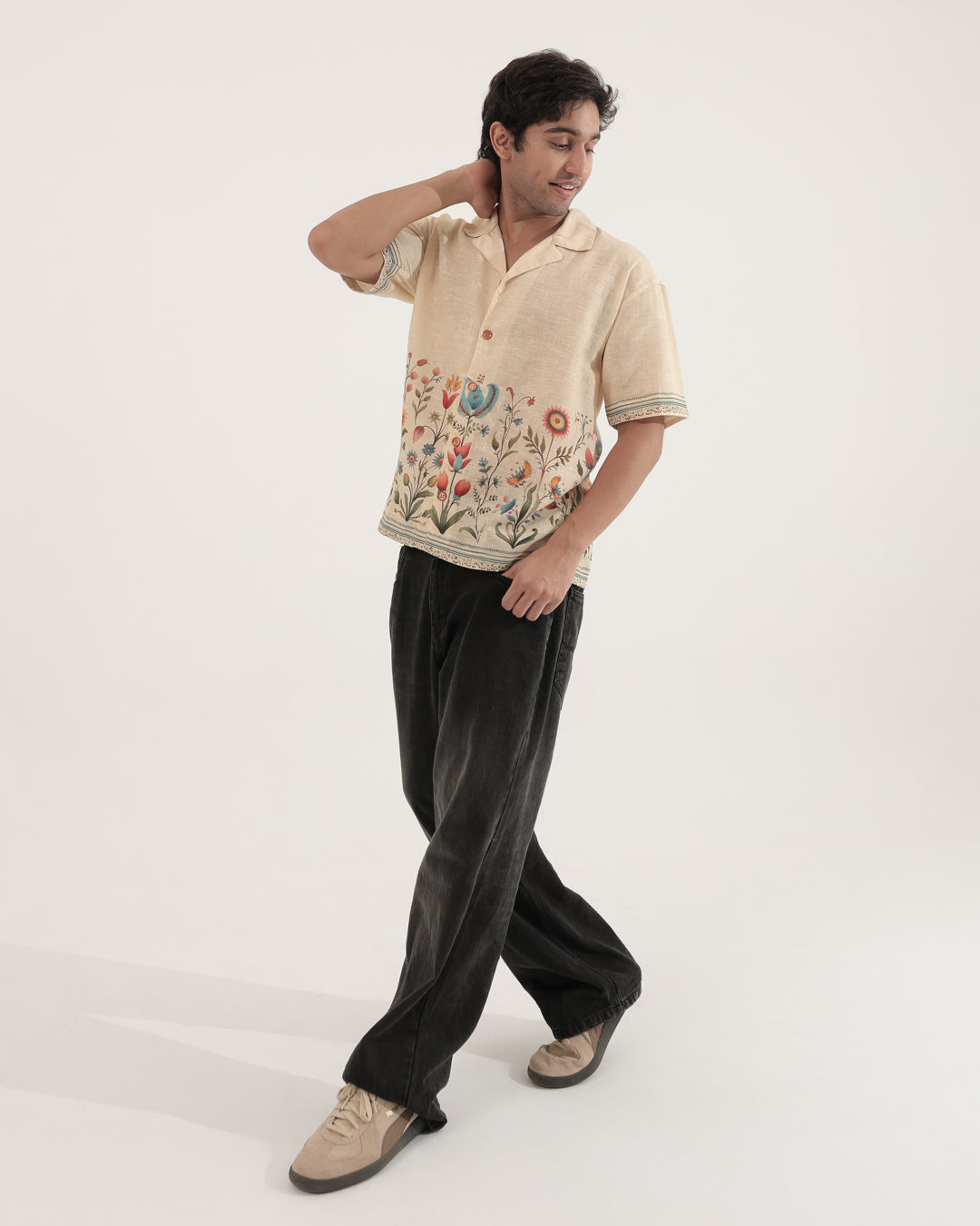 BOUQUET LINEN OVERSIZED SHIRT