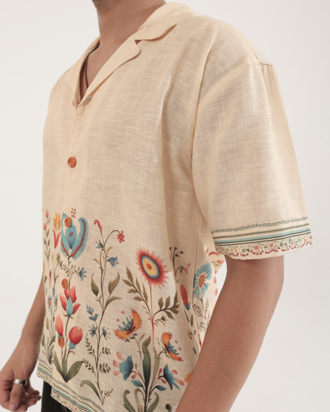 BOUQUET LINEN OVERSIZED SHIRT