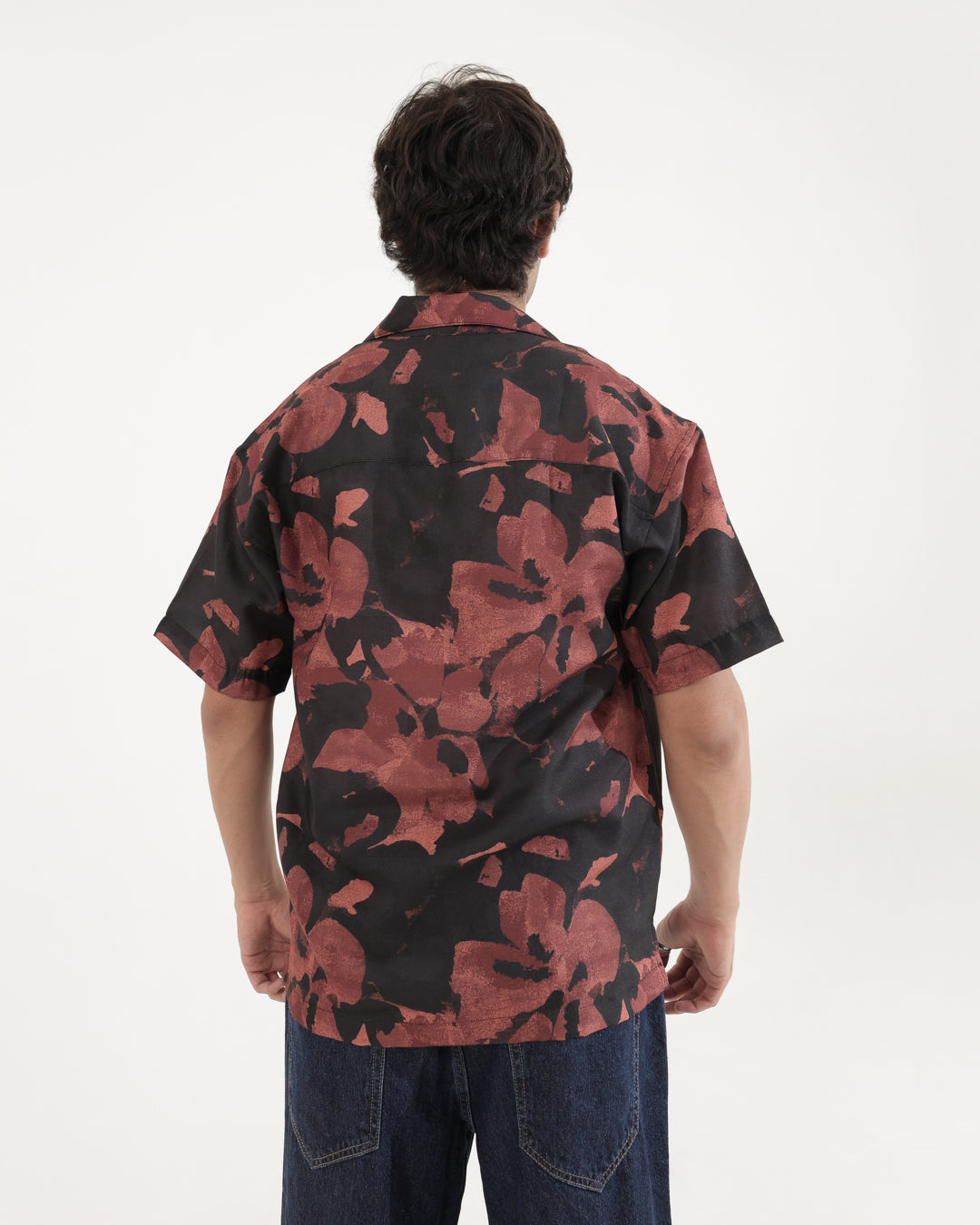 BROWN FLORAL LINEN OVERSIZED SHIRT