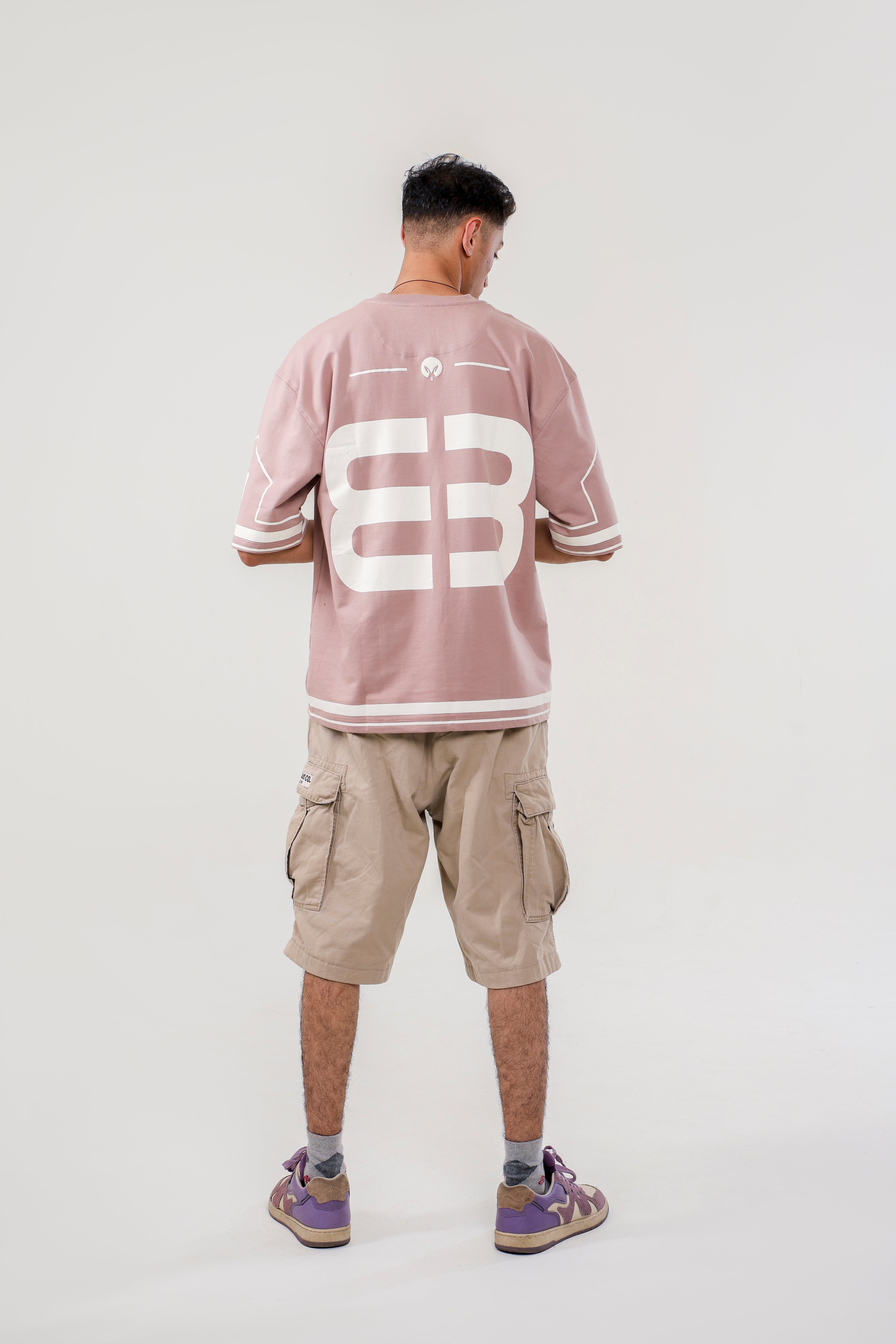 JERSEY NO: 33 UNISEX OVERSIZED T SHIRT PINK