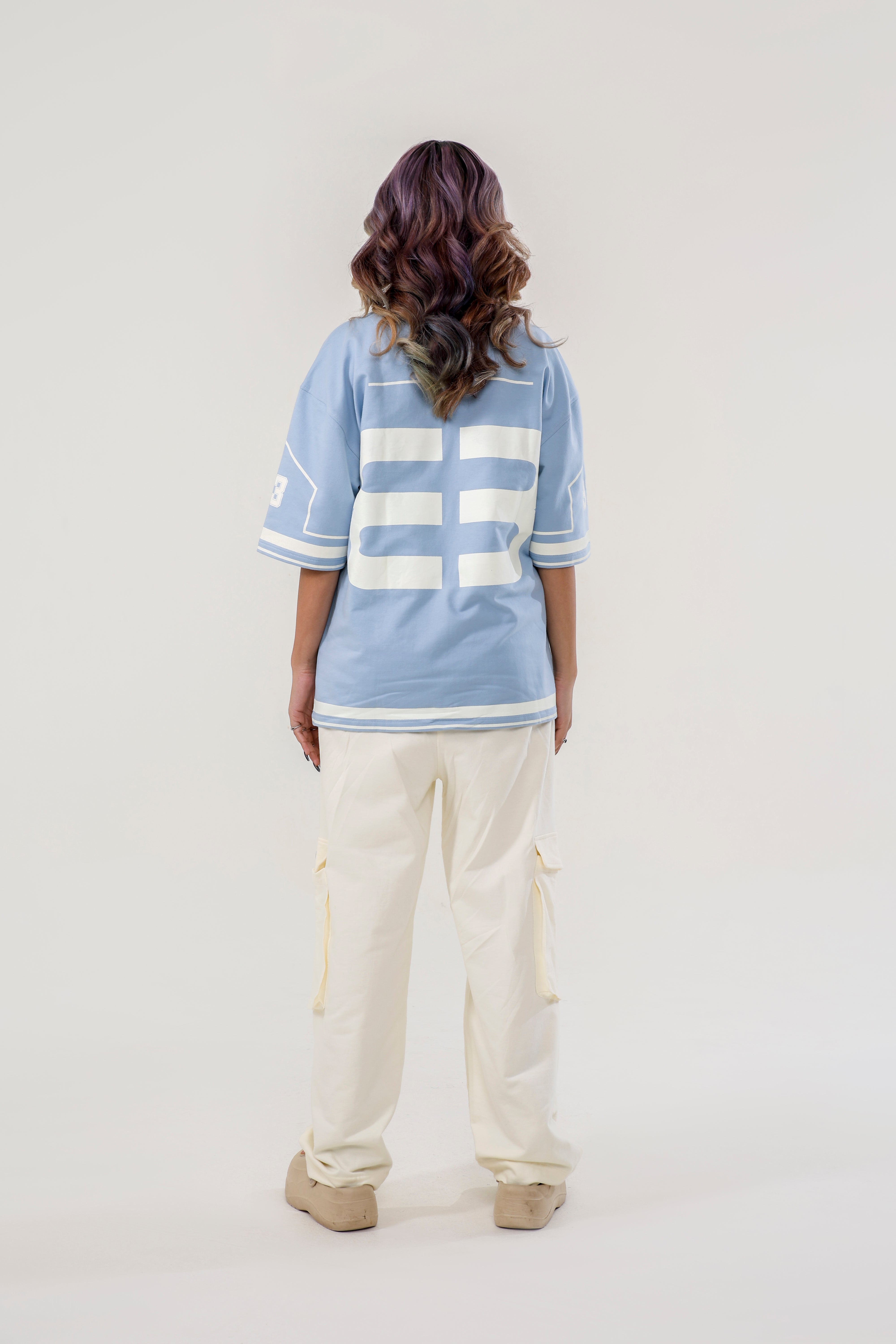 JERSEY NO: 33 UNISEX OVERSIZED T SHIRT BLUE