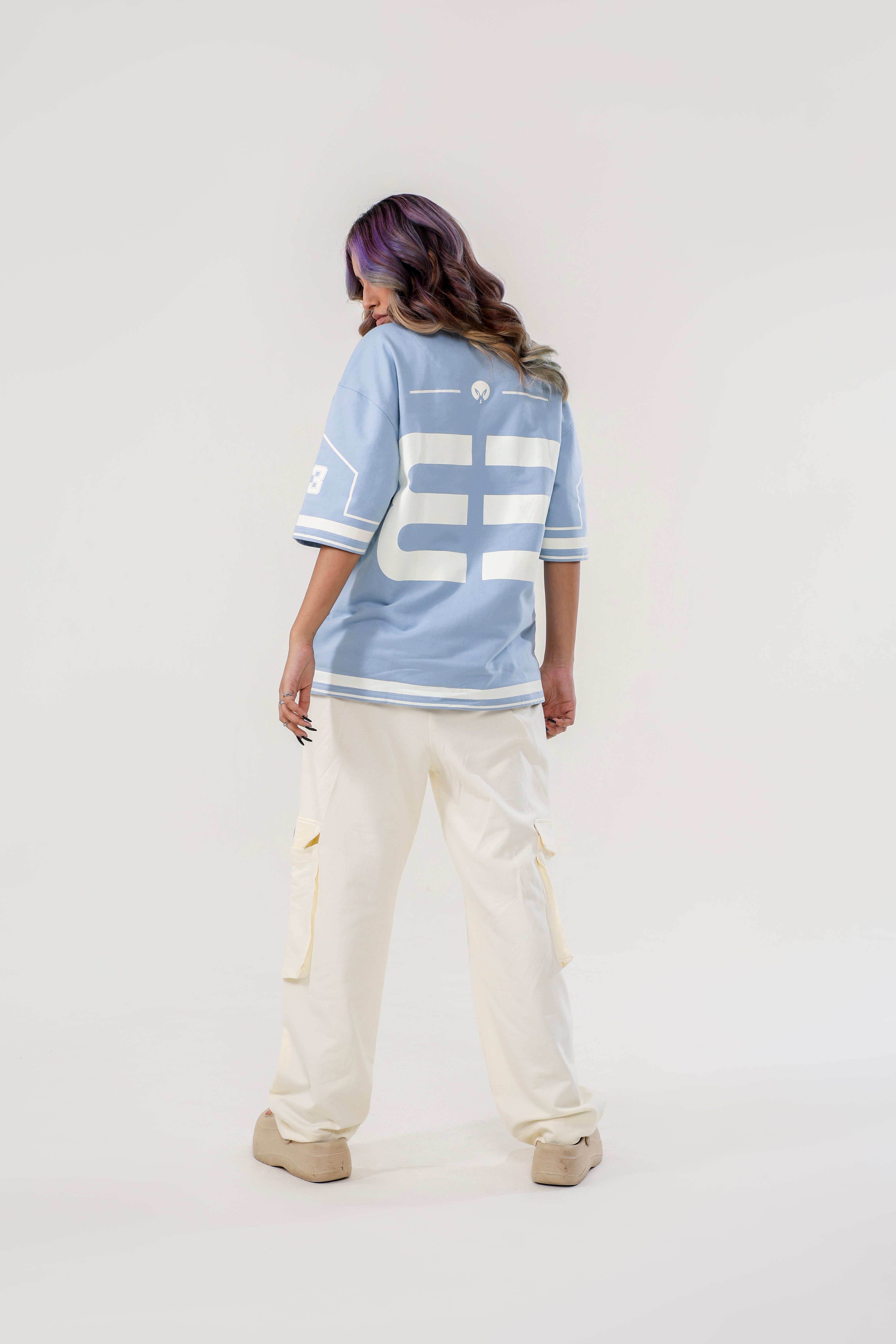 JERSEY NO: 33 UNISEX OVERSIZED T SHIRT BLUE