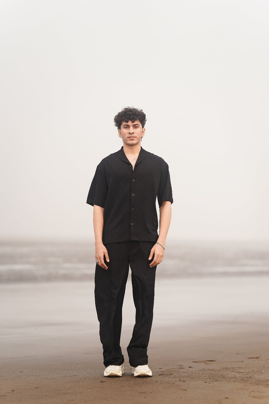 BLACK TEXTURED CO-ORD SET