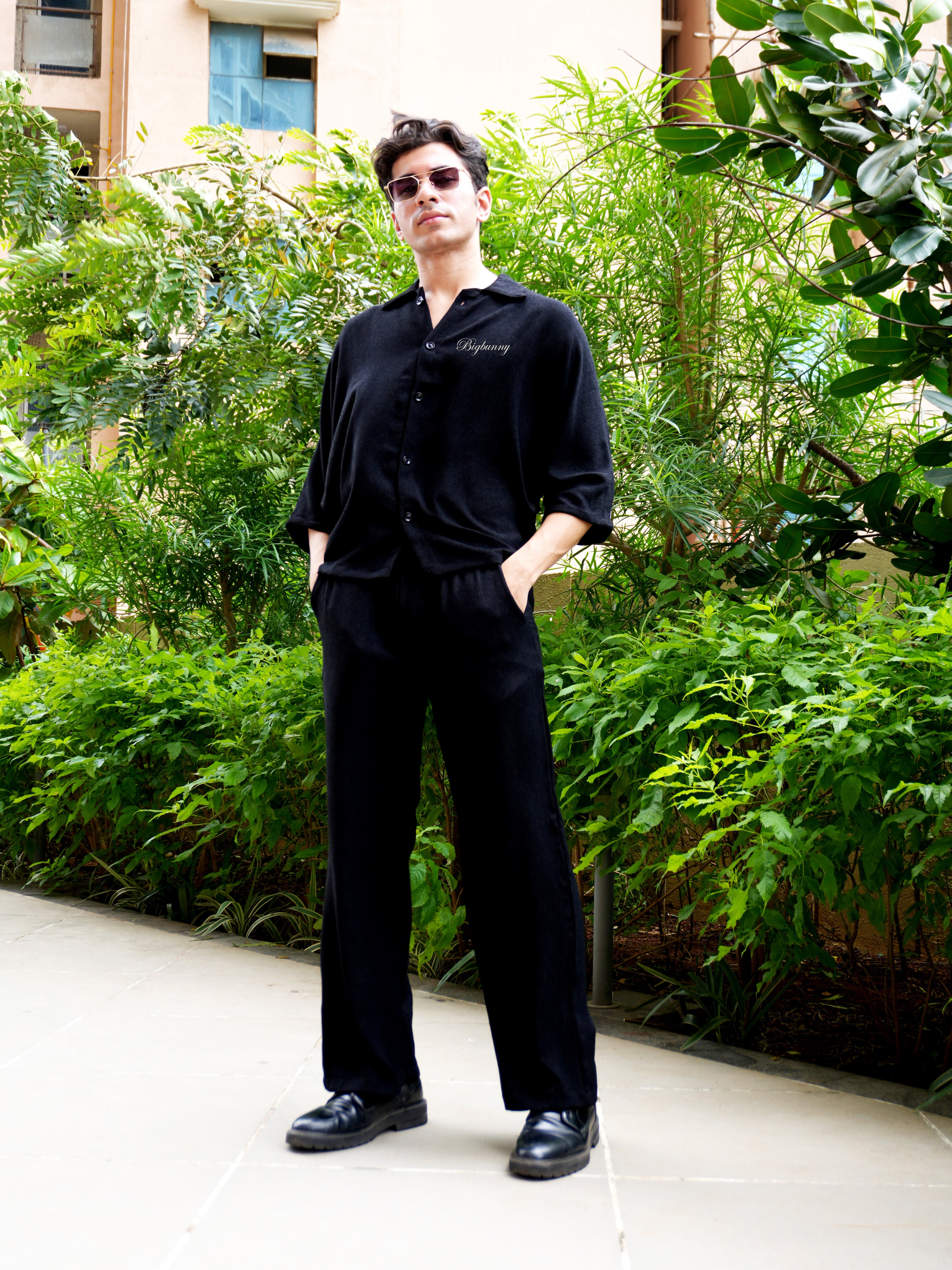 DOLMAN BLACK TEXTURED CO-ORD SET NEW EDITION