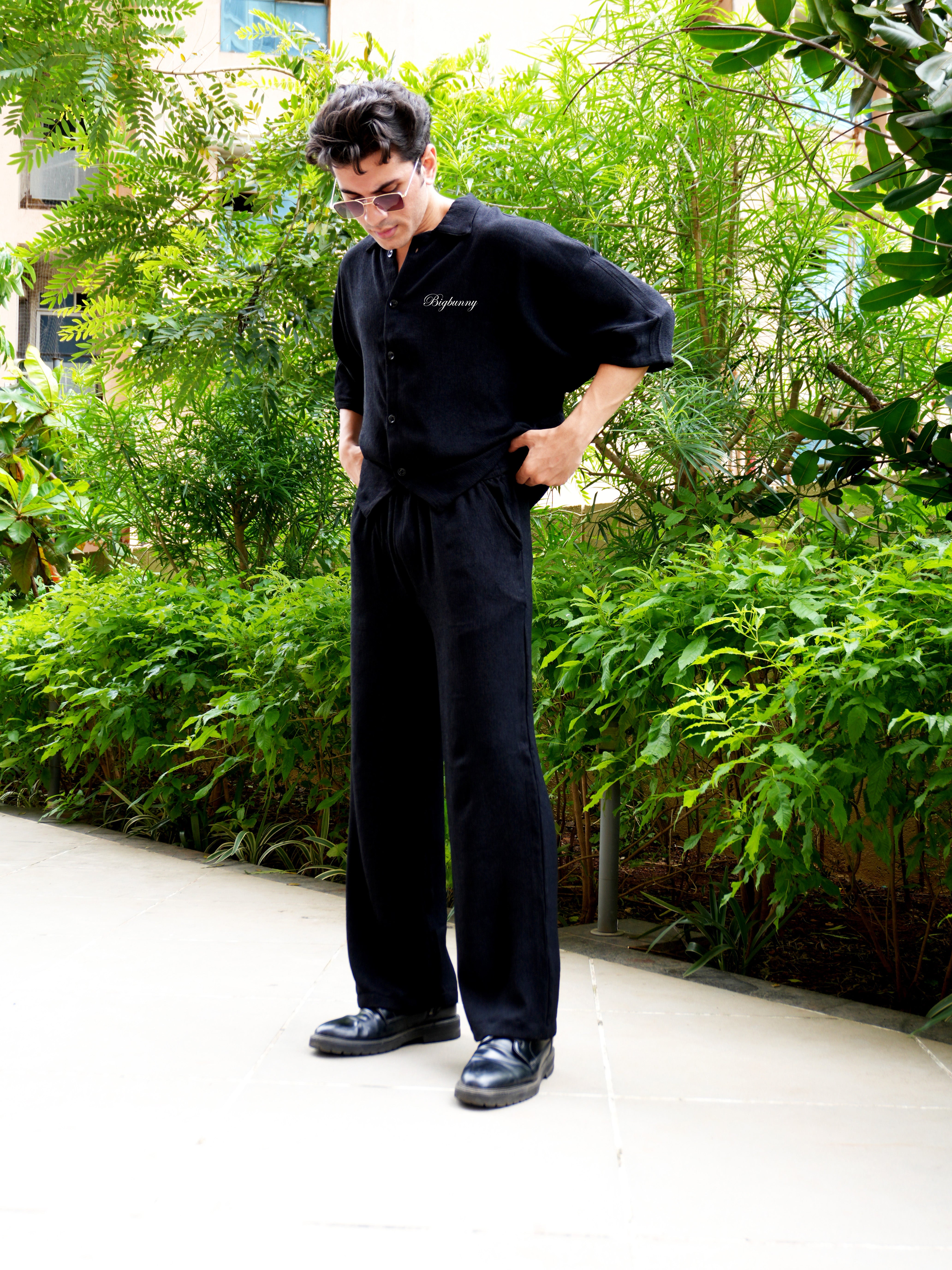 DOLMAN BLACK TEXTURED CO-ORD SET NEW EDITION