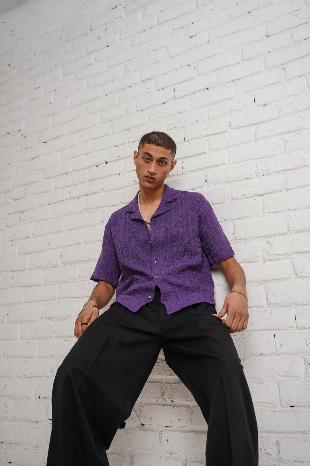 TEXTURED PURPLE SHIRT