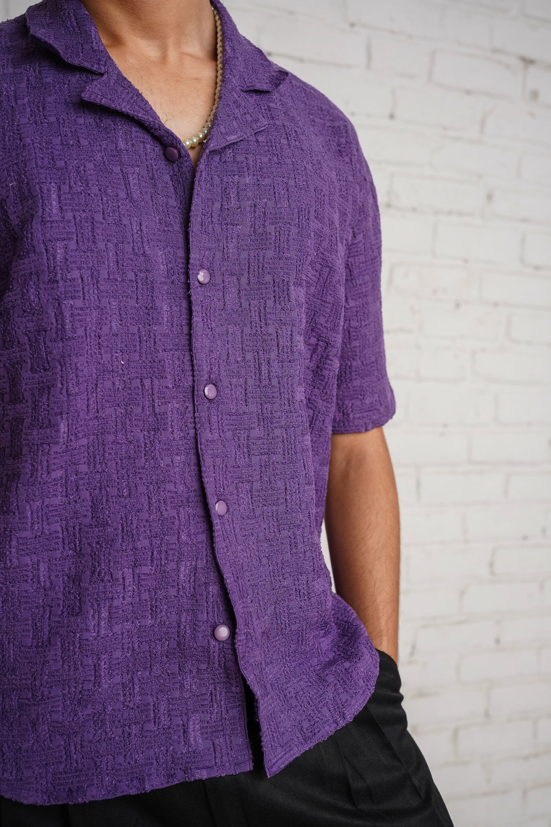 TEXTURED PURPLE SHIRT