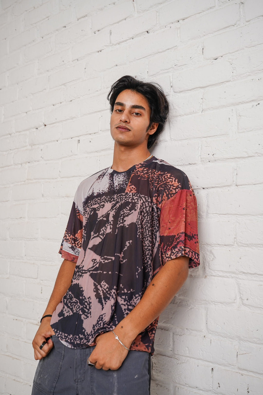 IRIS RUST MESH TEE