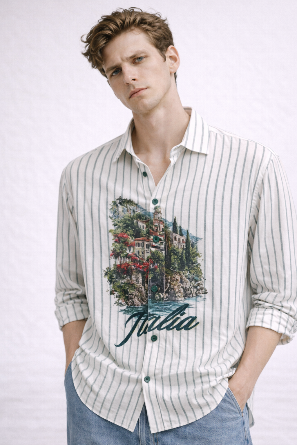 GREEN STRIPED FULLSLEEVE SHIRT