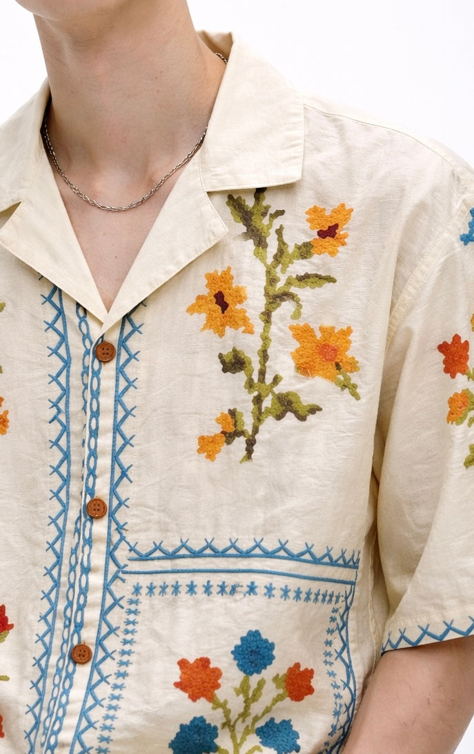 Floral Heritage crush effect shirt