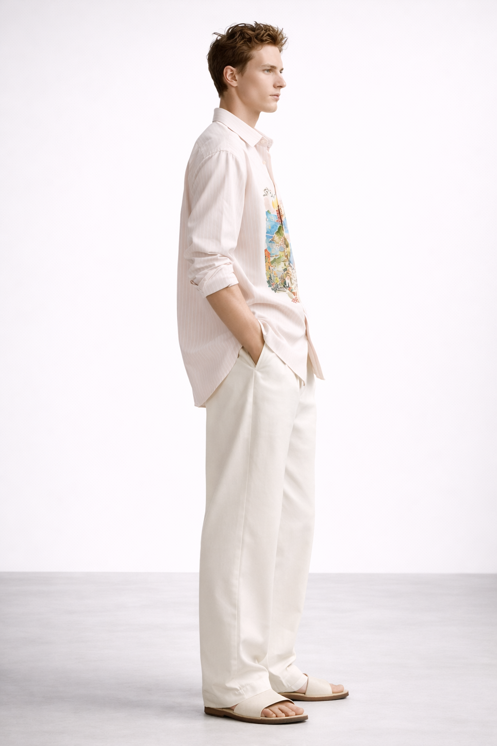 PINK STRIPED FULL SLEEVE SHIRT