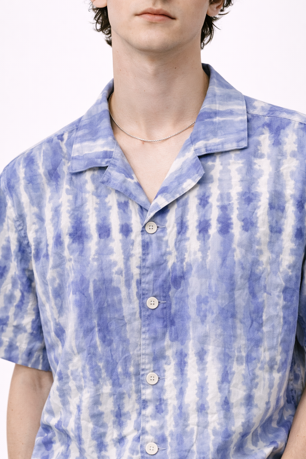 Blue Tie-Dye Casual Shirt