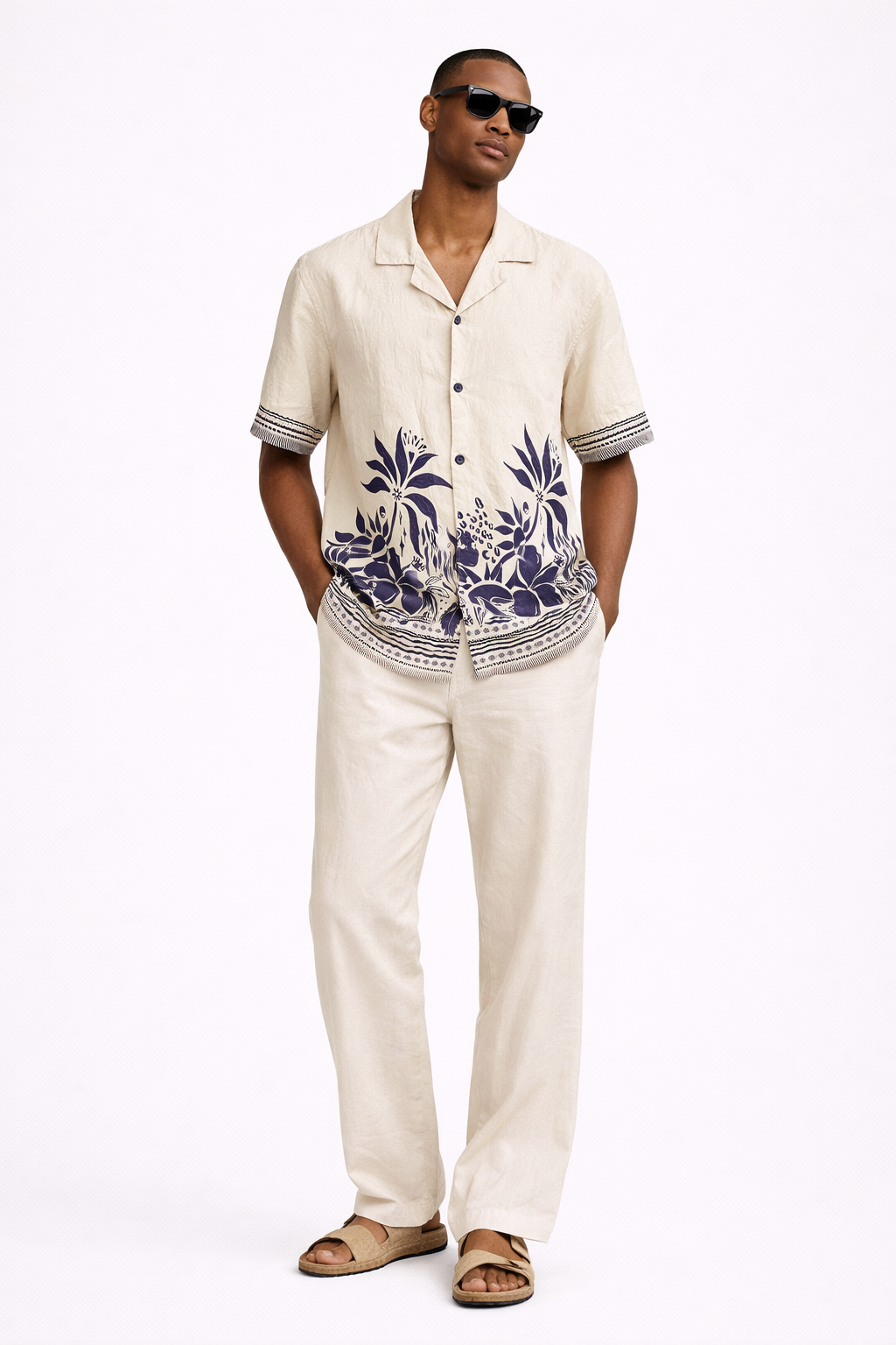 Navy Leaf crush effect Shirt