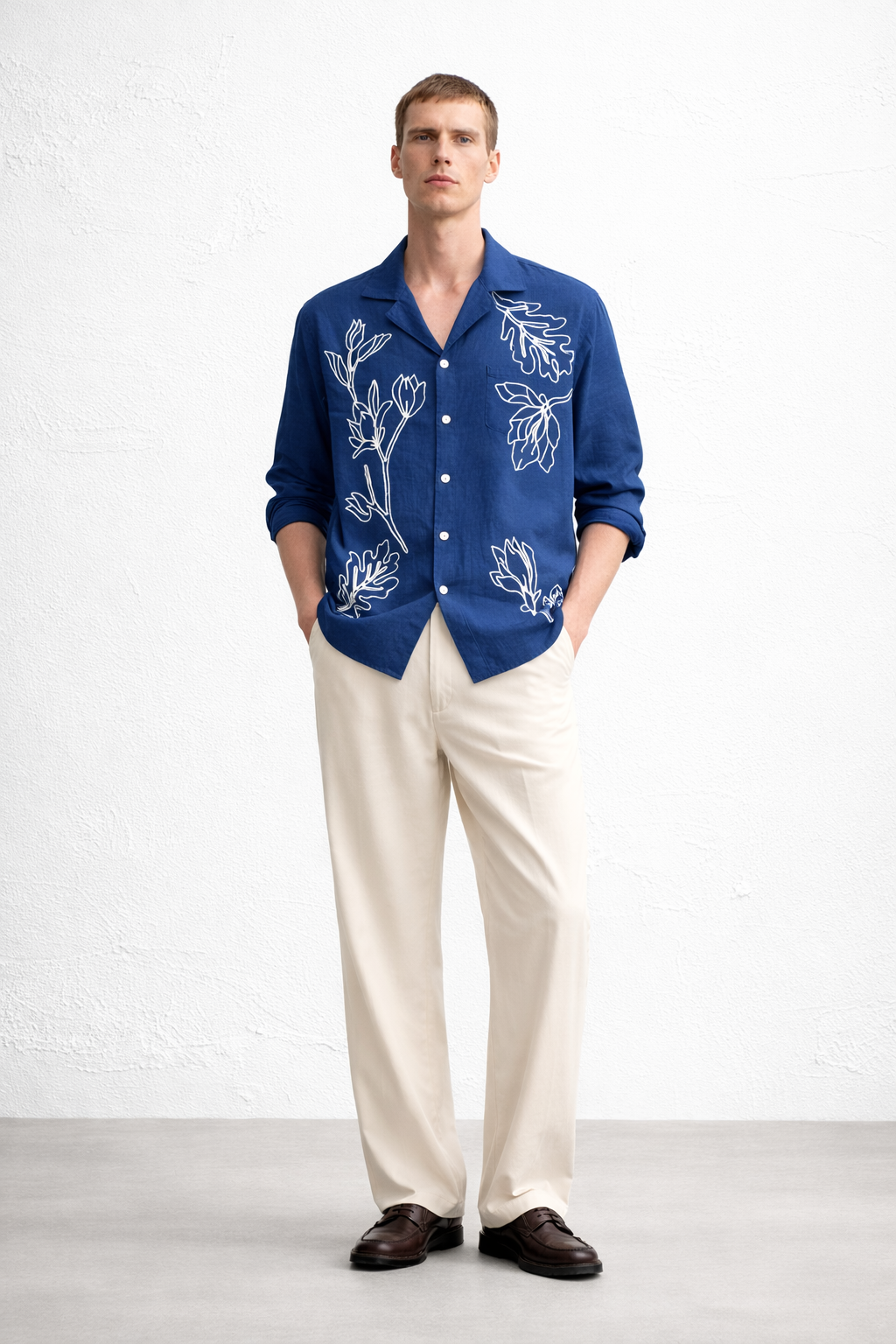 EBONY FLOWER SHIRT BLUE