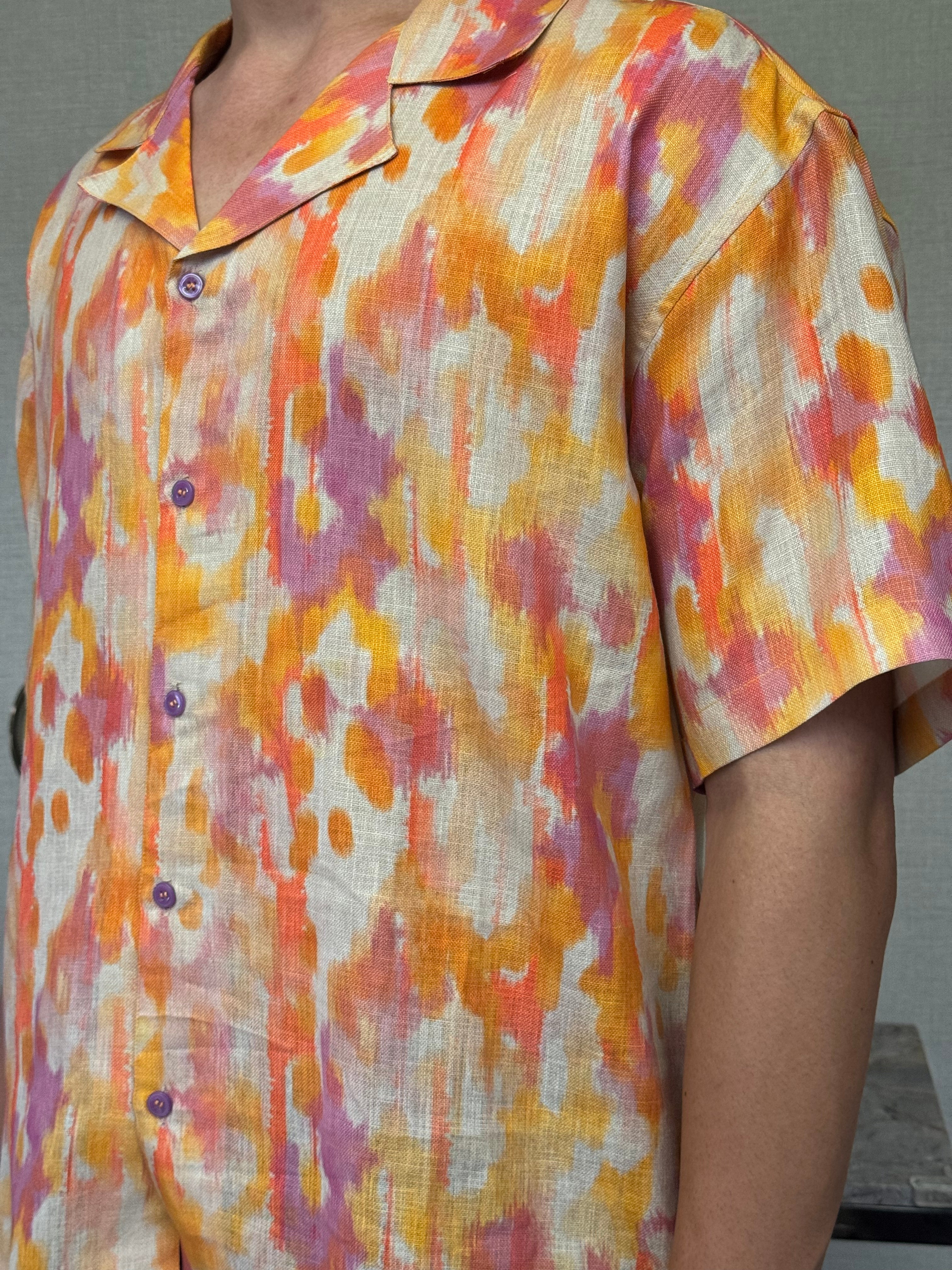 EKAT ABSTRACT ORANGE OVERSIZED SHIRT