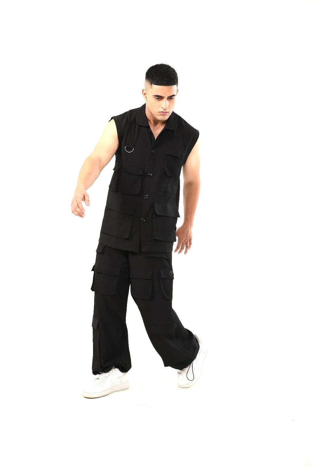 MULTI UTILITARIAN UNISEX SHIRT BLACK