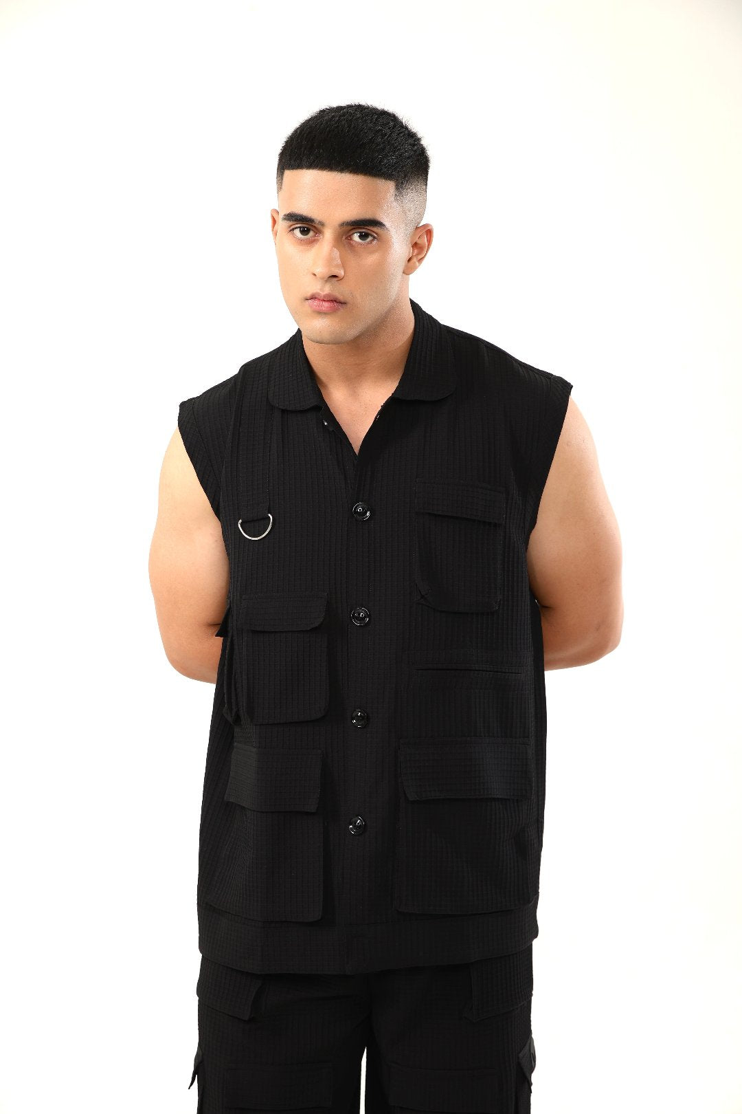 MULTI UTILITARIAN UNISEX SHIRT BLACK