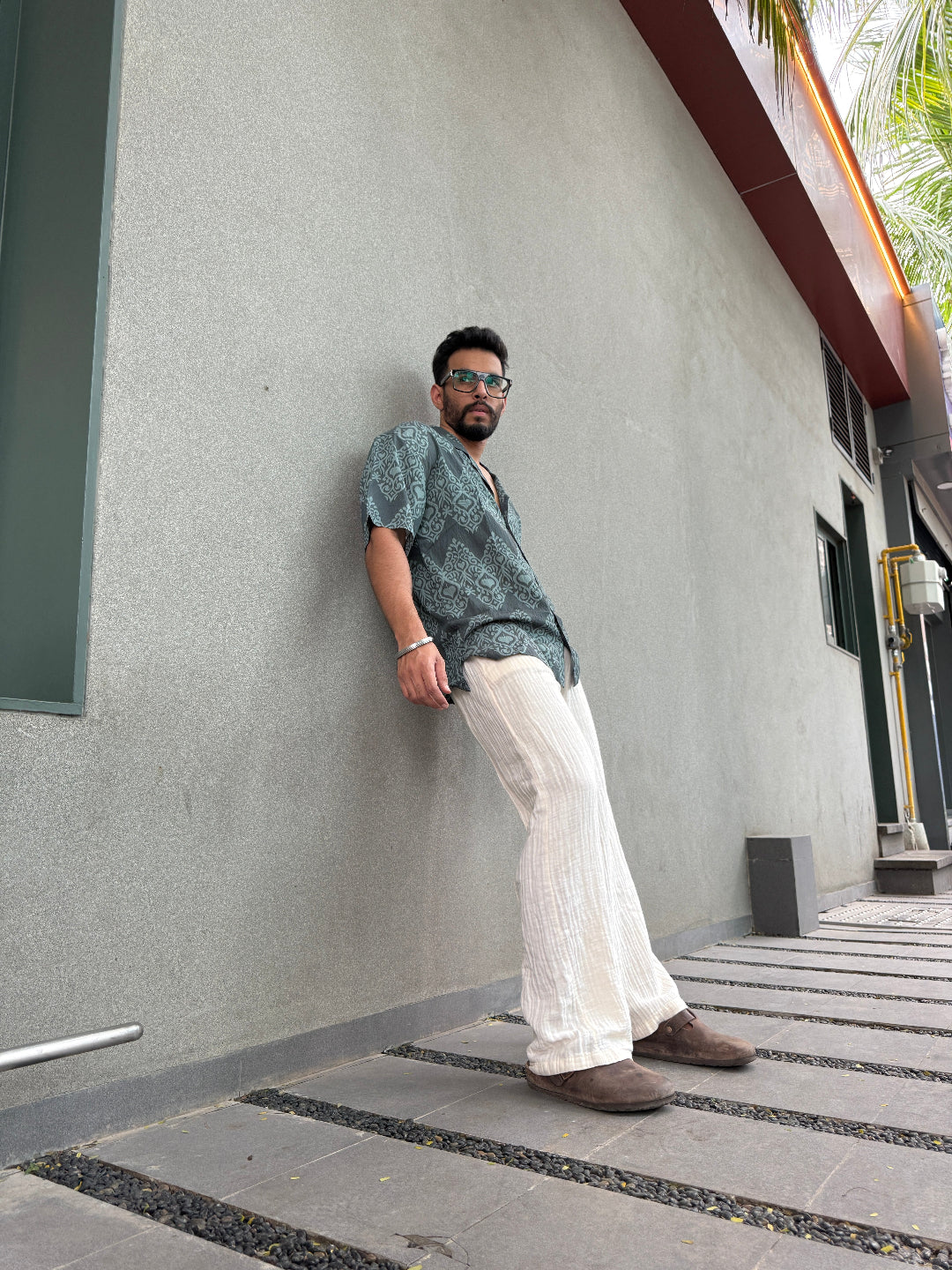 GREEN HERITAGE PRINT SHIRT