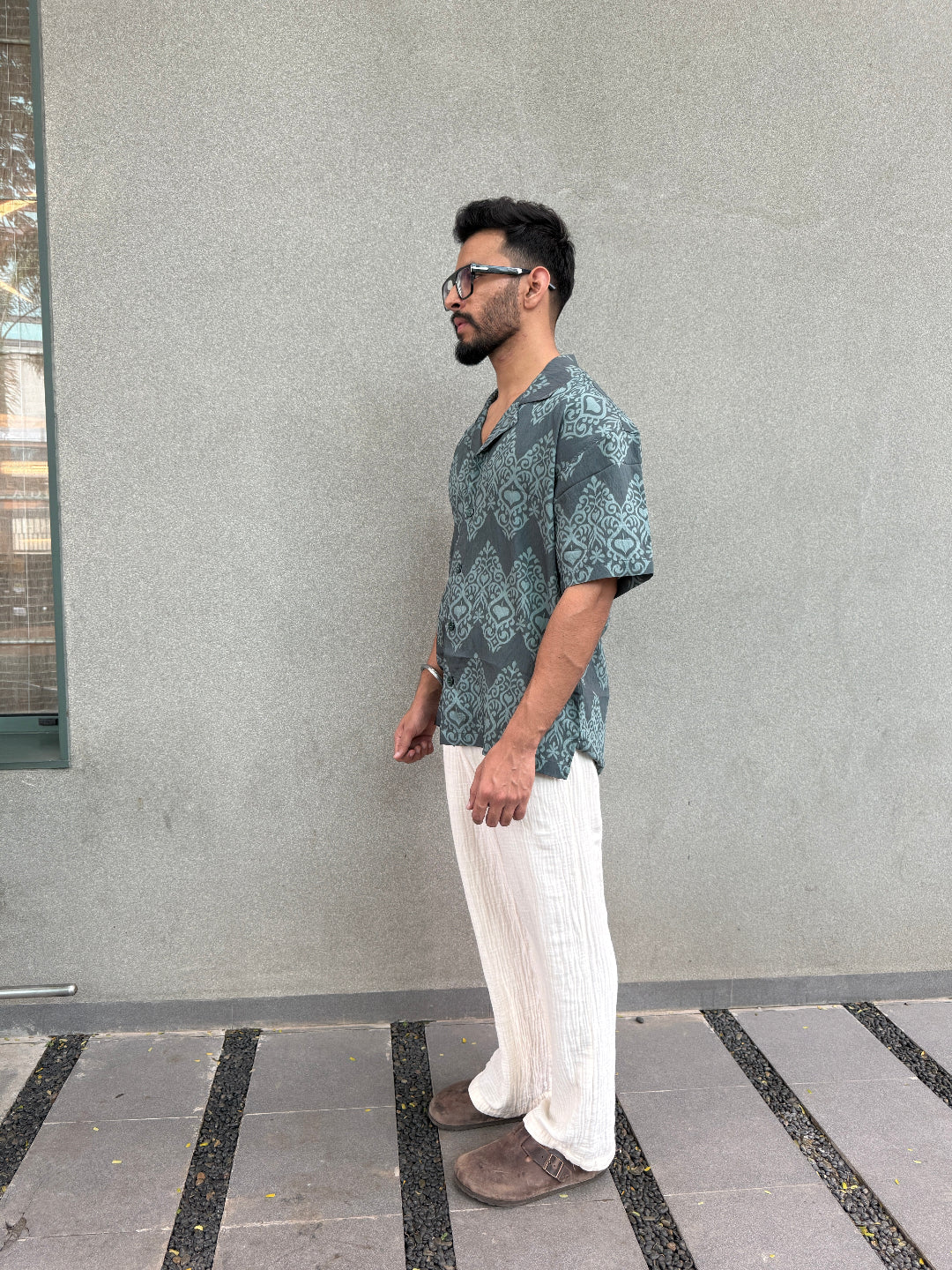 GREEN HERITAGE PRINT SHIRT