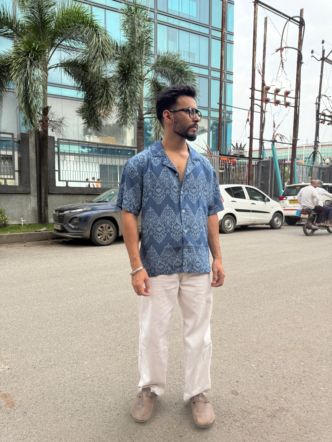 BLUE HERITAGE PRINT SHIRT