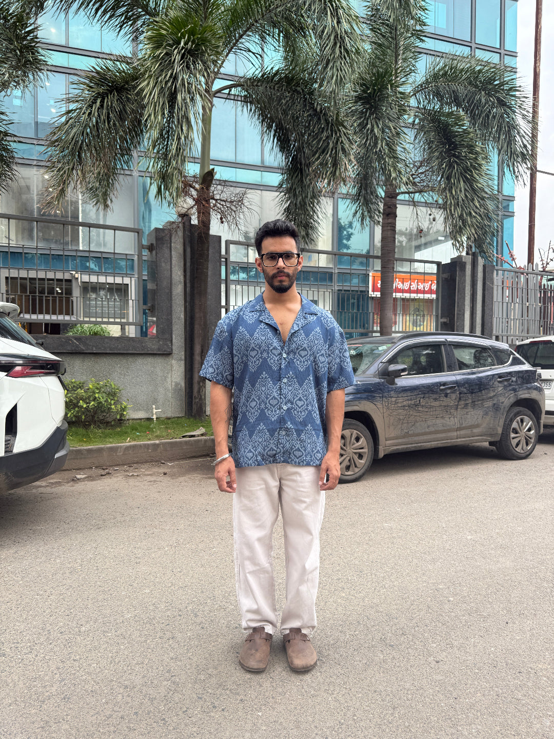BLUE HERITAGE PRINT SHIRT