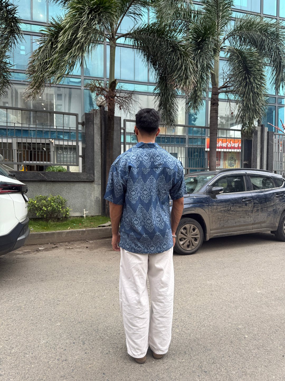BLUE HERITAGE PRINT SHIRT