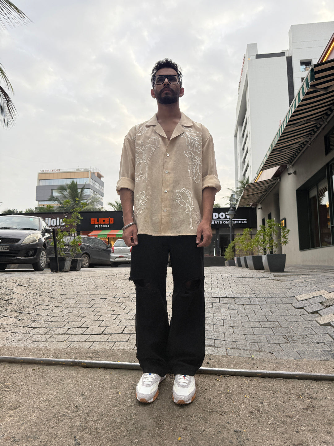 EBONY FLOWER SHIRT BEIGE