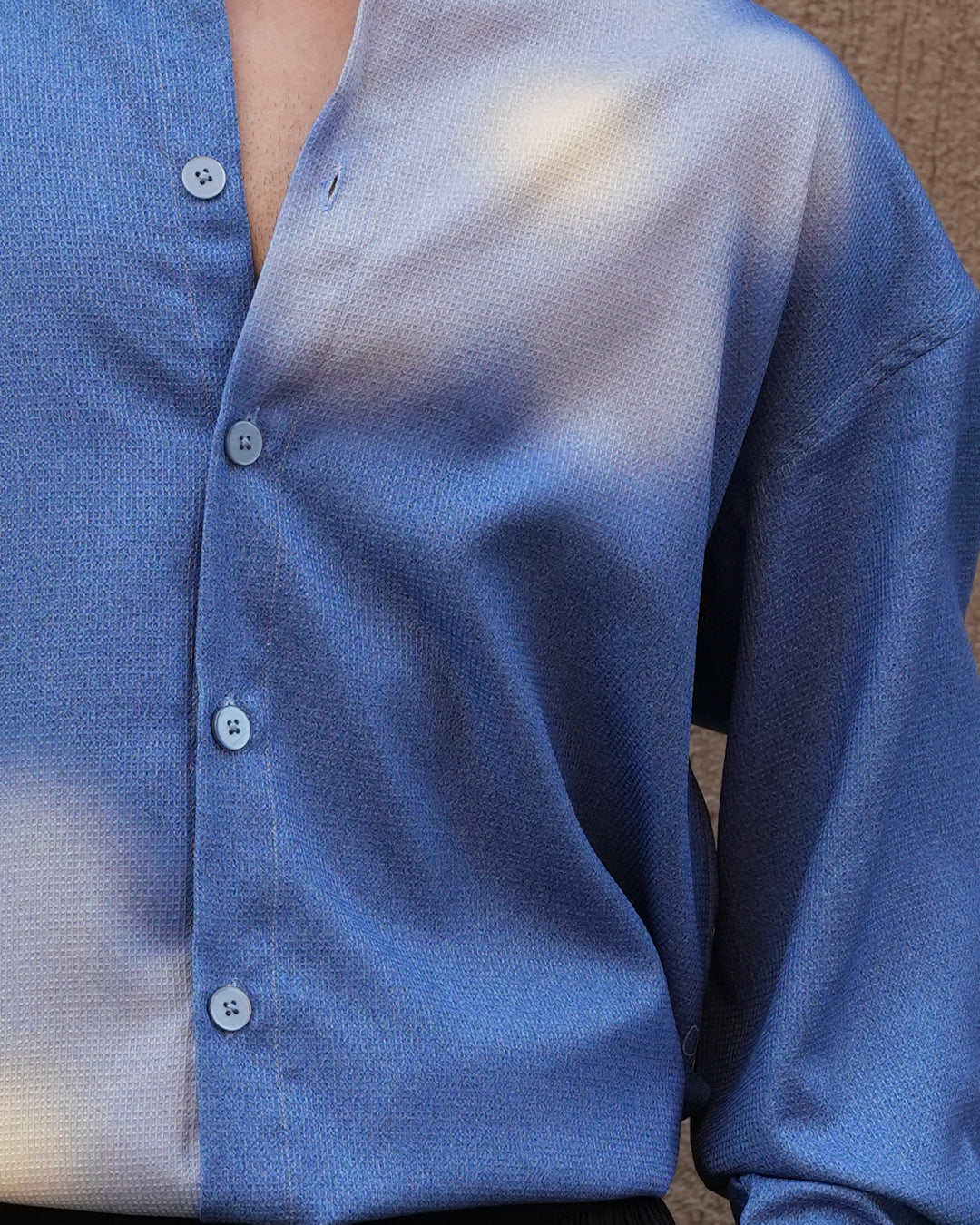 BLUR FLOWER BLUE FULL SLEEVE SHIRT