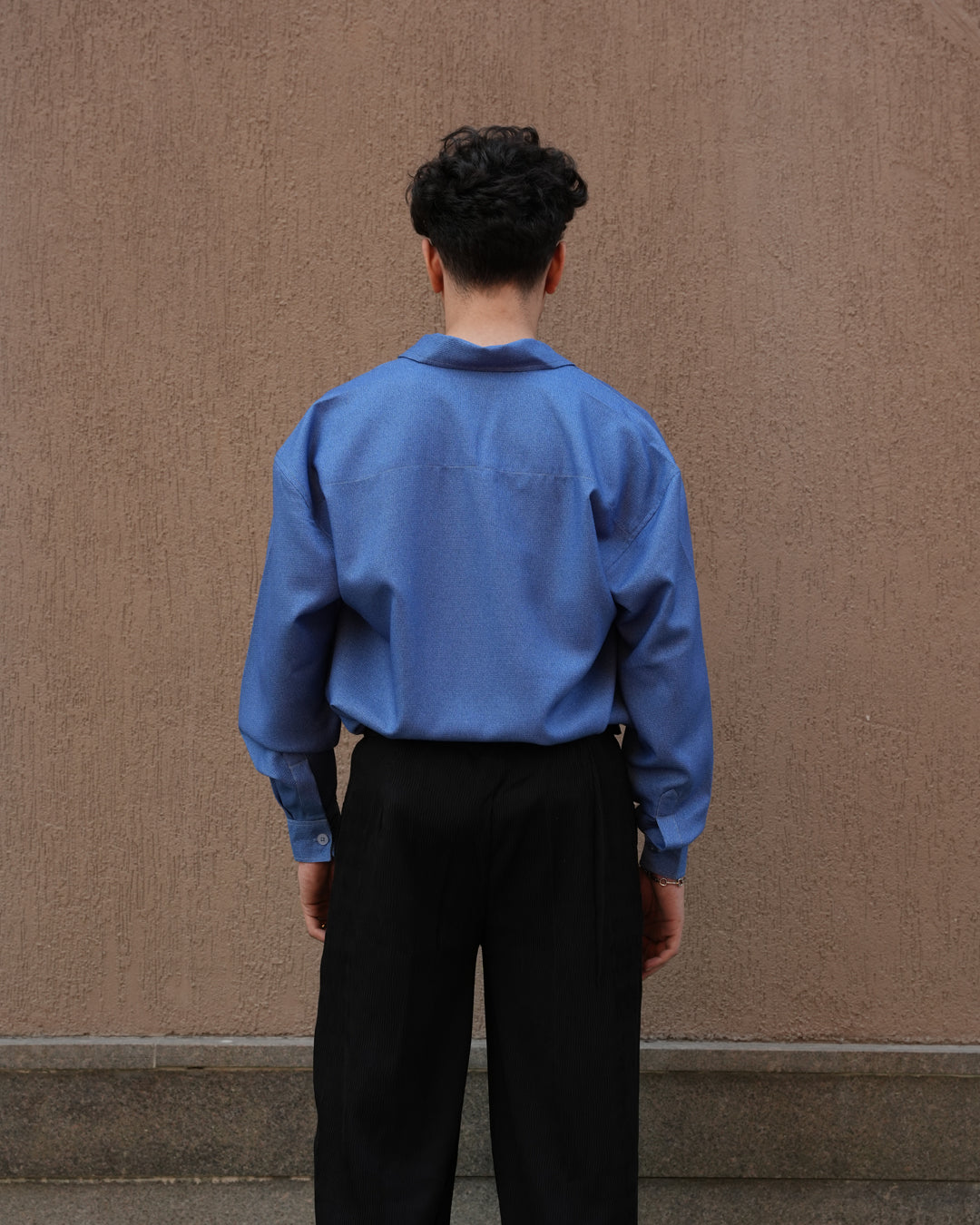 BLUR FLOWER BLUE FULL SLEEVE SHIRT