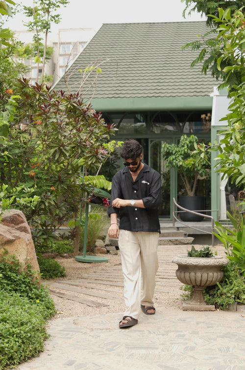 LINEN OVERSIZED SKY BLUE UNISEX SHIRT