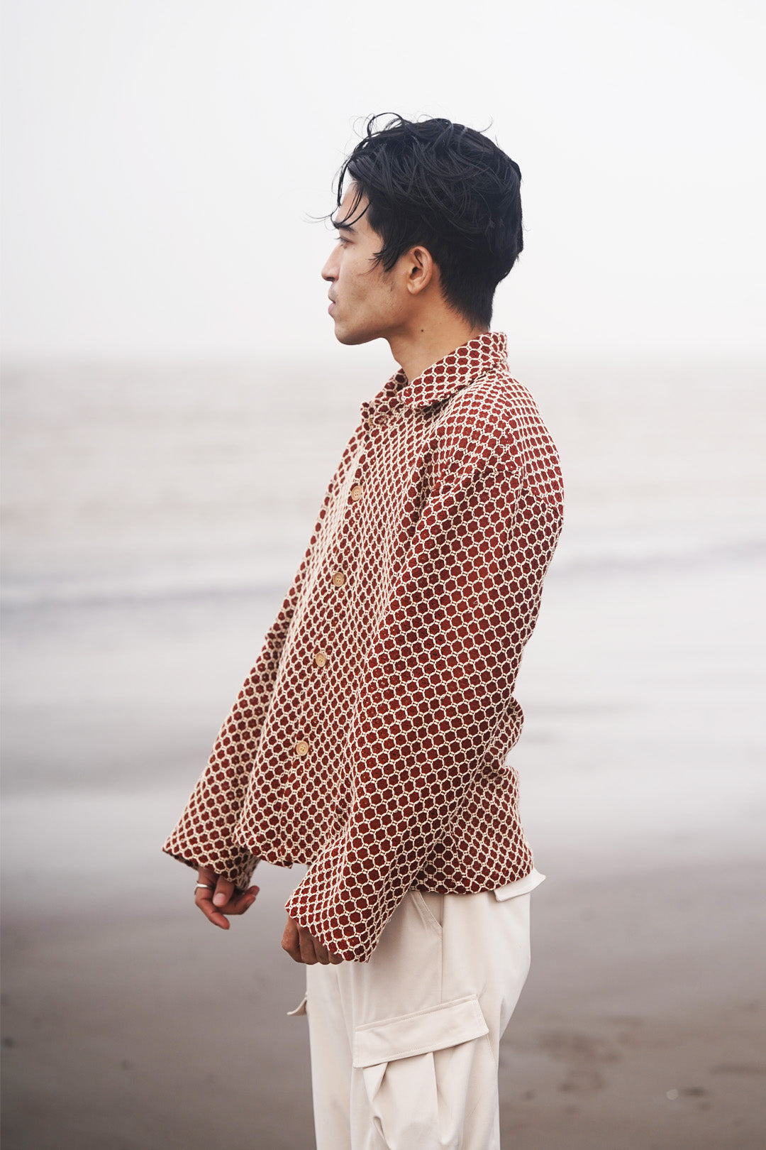 CLARET RUST CROCHET JACKET