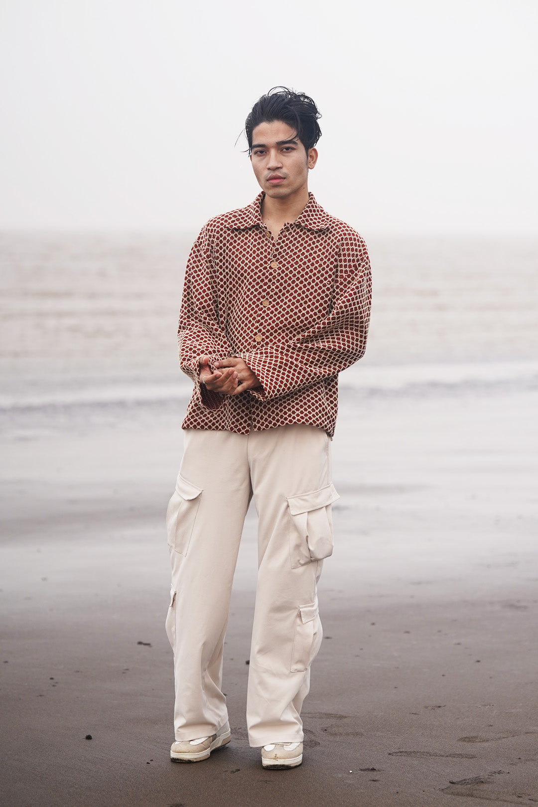CLARET RUST CROCHET JACKET