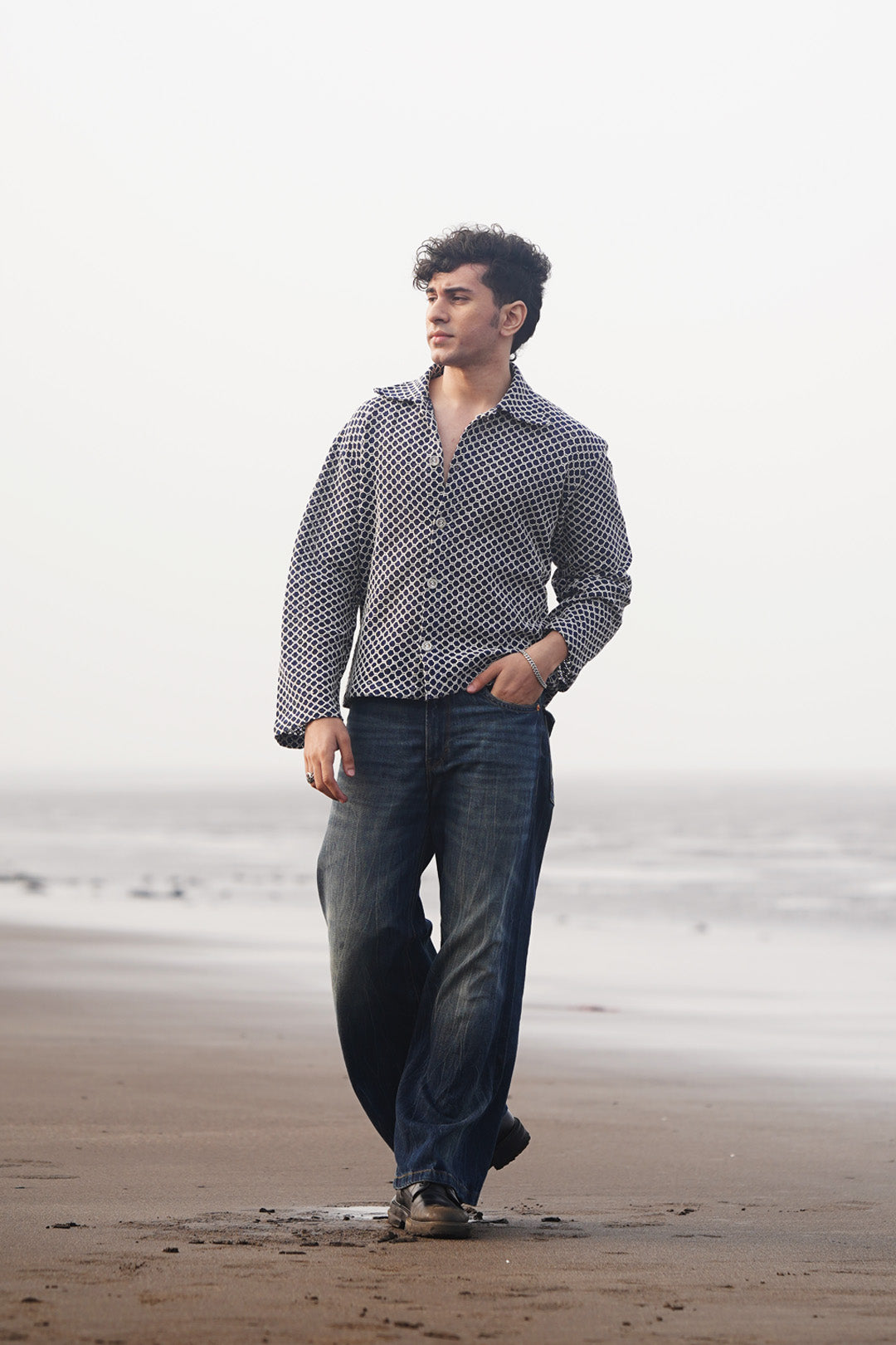 CLARET BLUE CROCHET JACKET