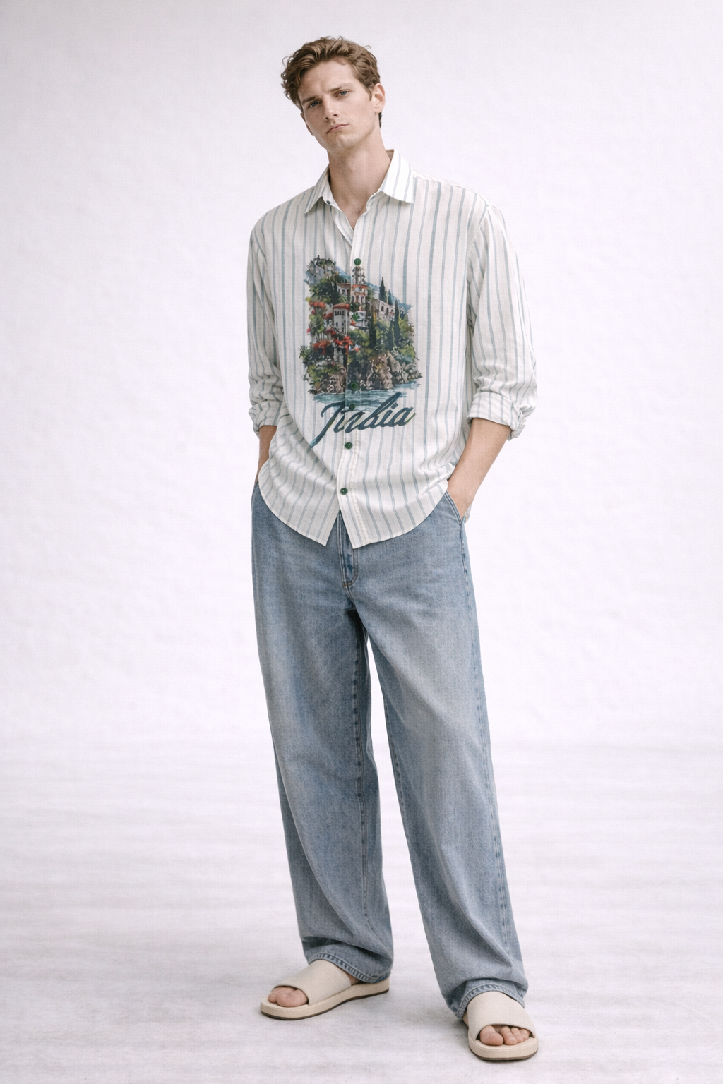 GREEN STRIPED FULLSLEEVE SHIRT