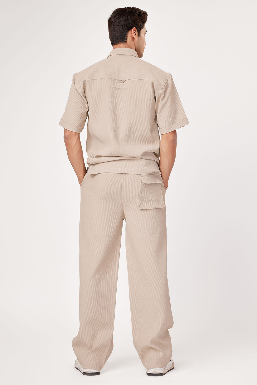 DOUBLE POCKET UTILITY BEIGE CO-ORD SET