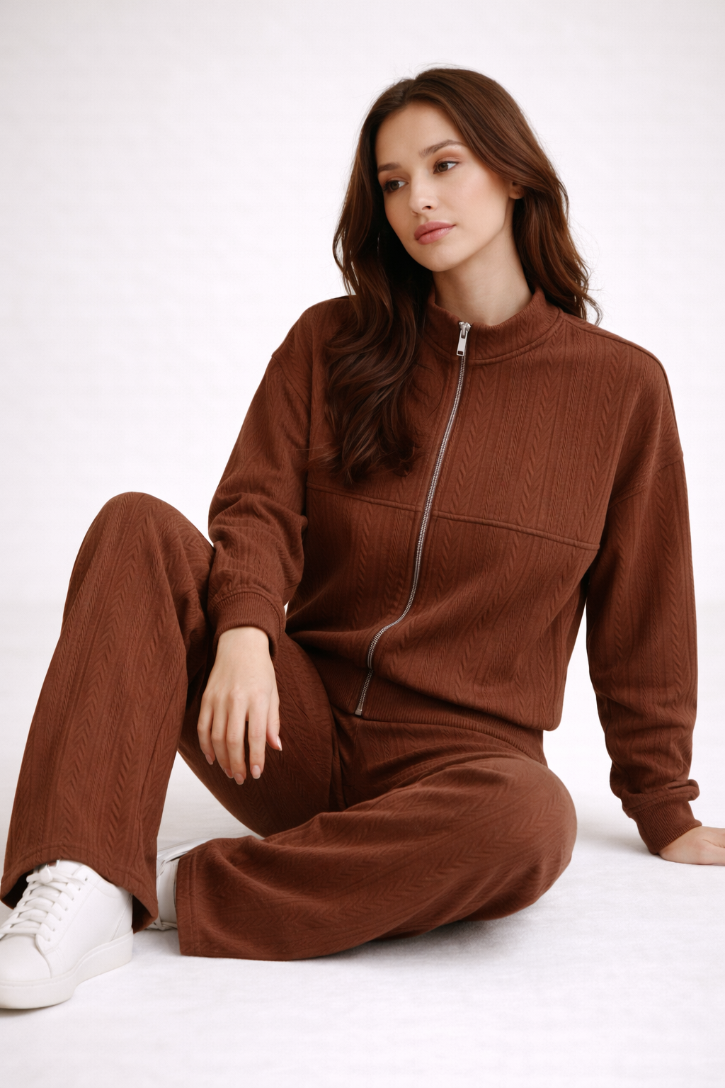 JACQUARD CREW NECK JACKET CO-ORD