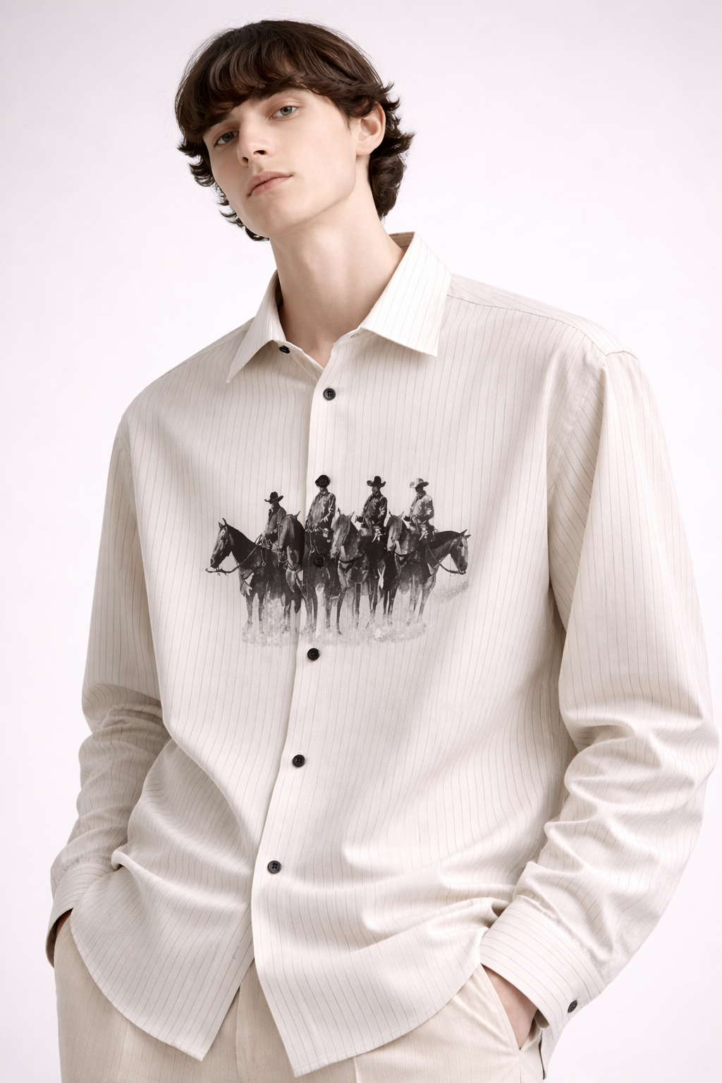 BLACK STRIPED FULL SLEEVE SHIRT